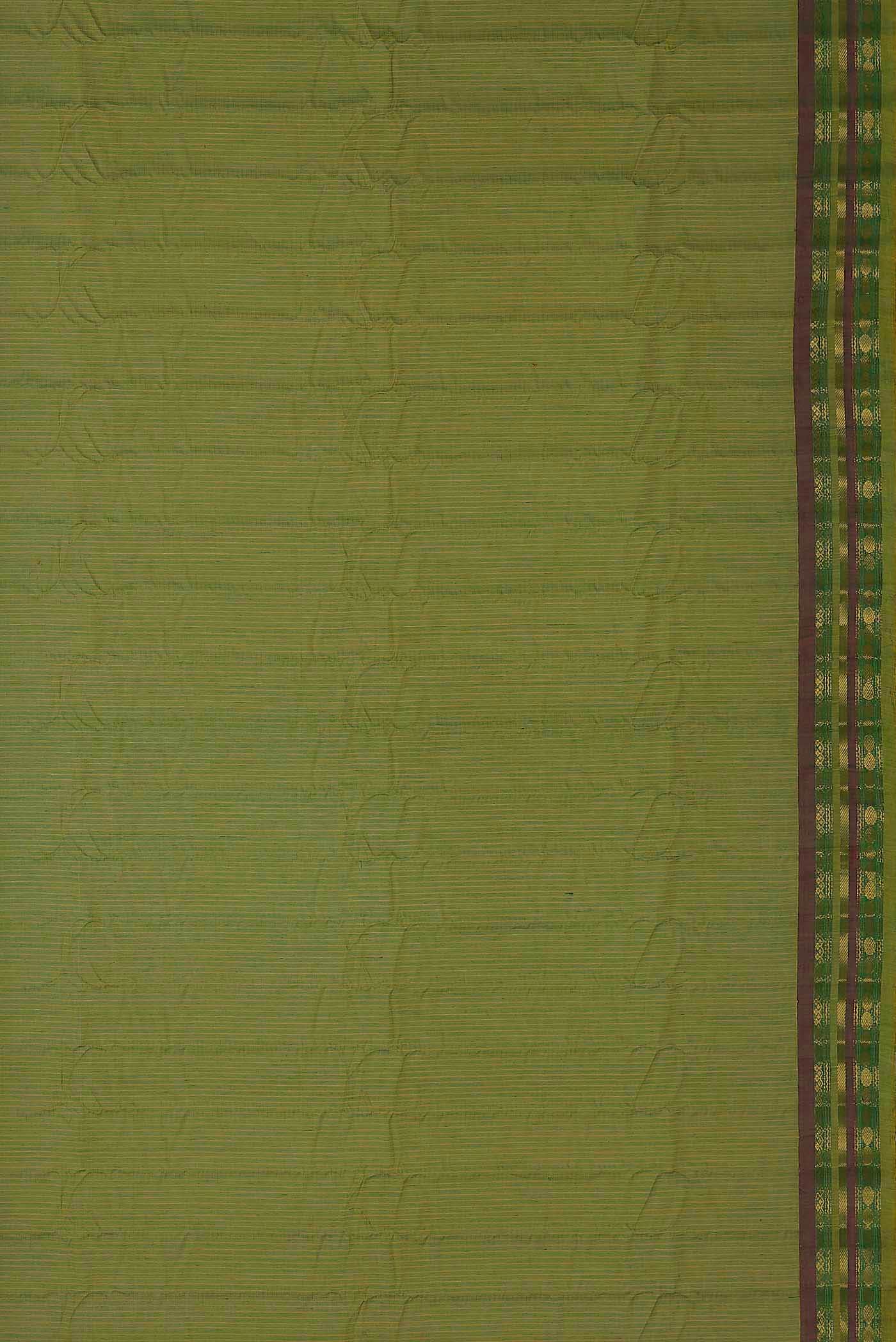 Green Gadwal cotton Saree