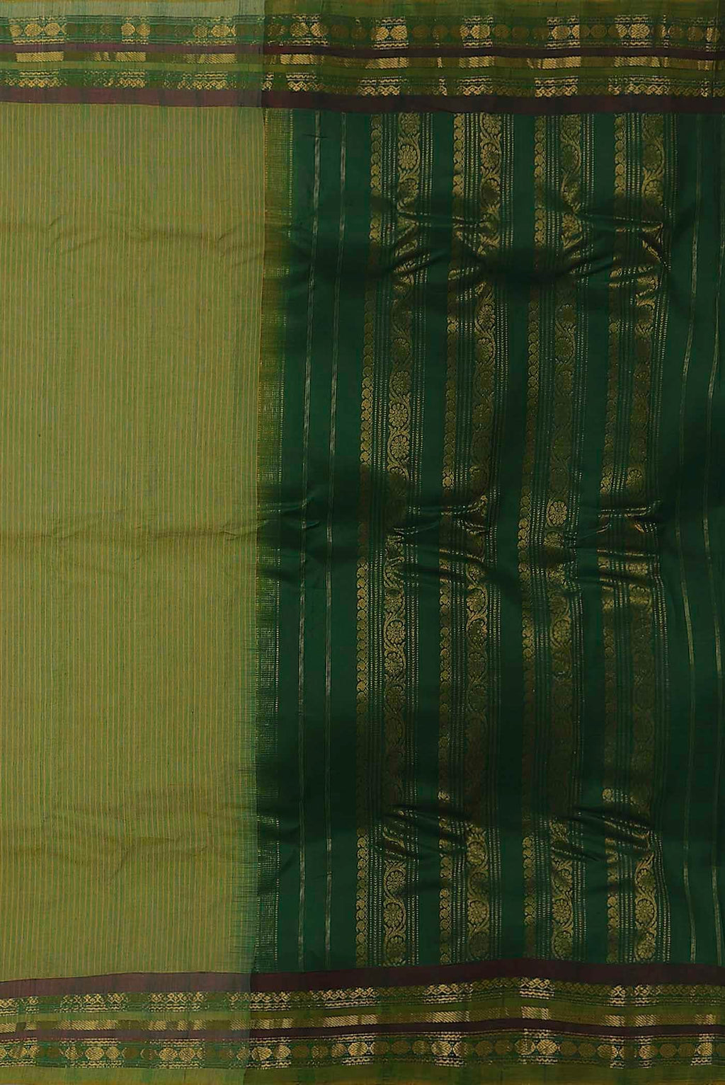 Green Gadwal cotton Saree
