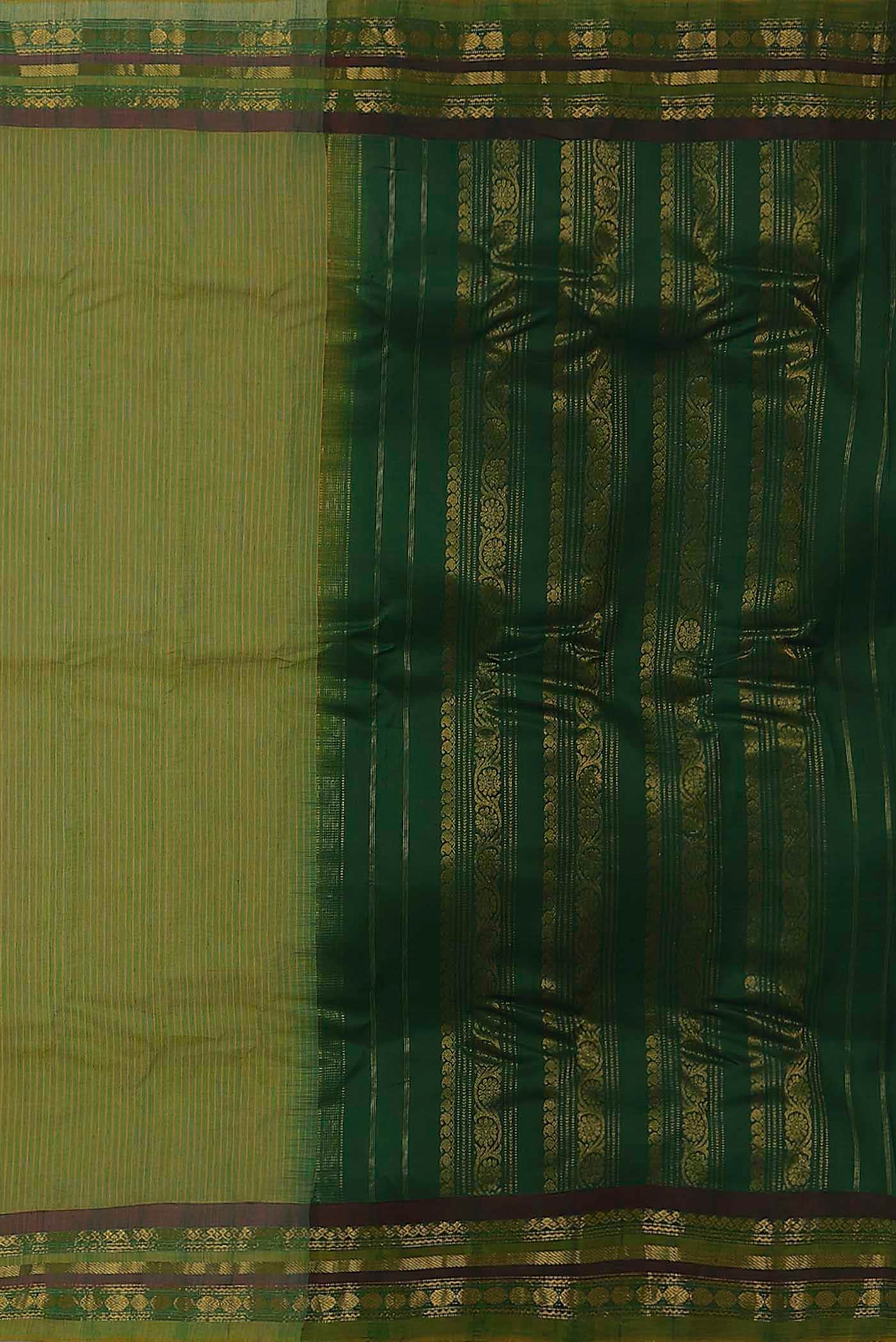 Green Gadwal cotton Saree