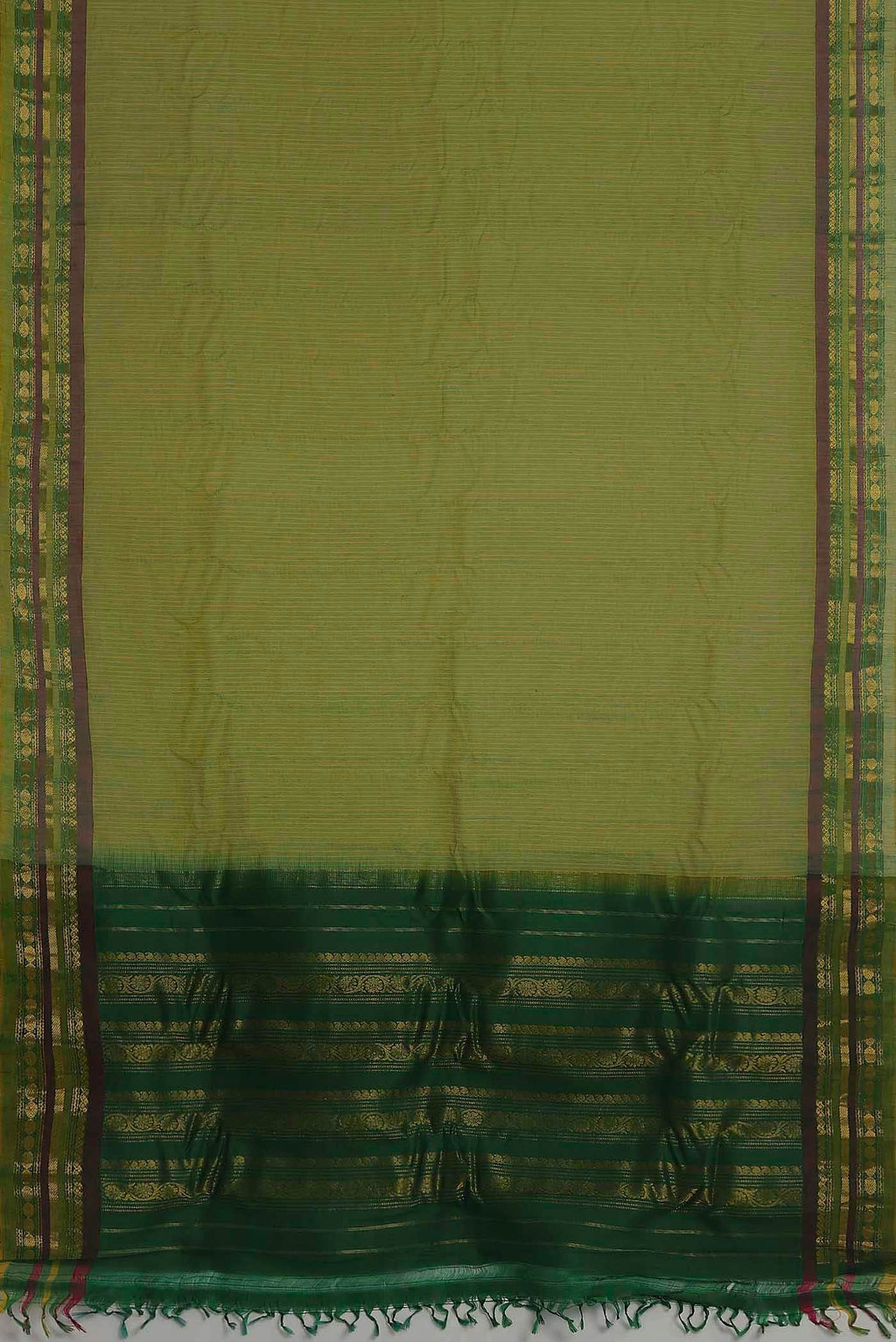 Green Gadwal cotton Saree