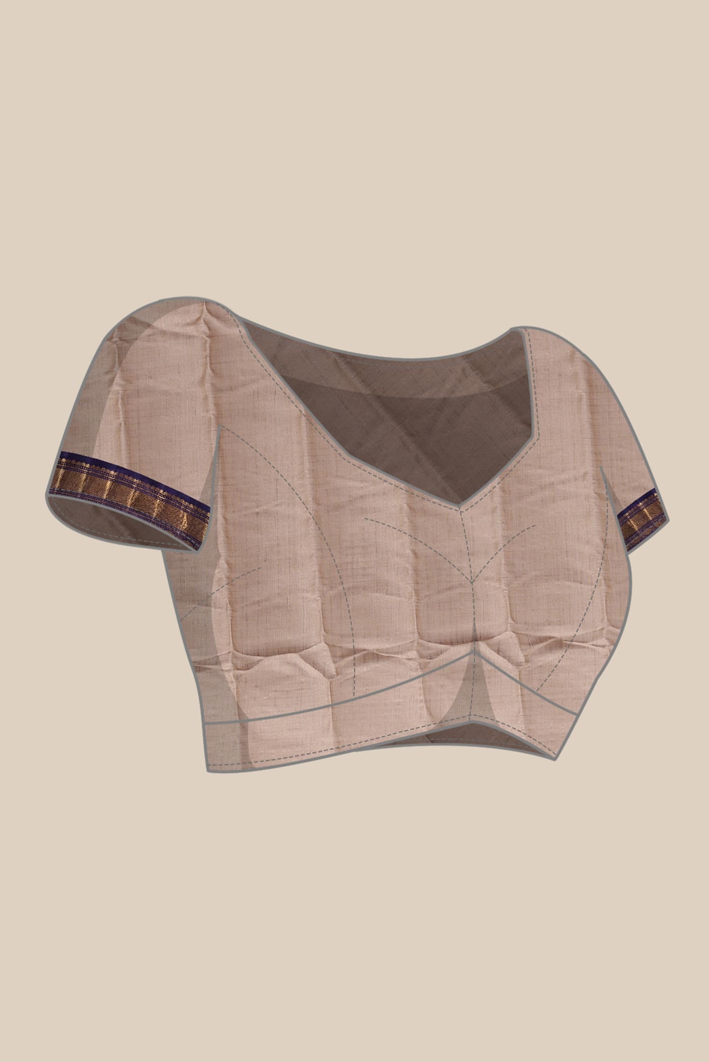 Beige Gadwal Silk Cotton Saree