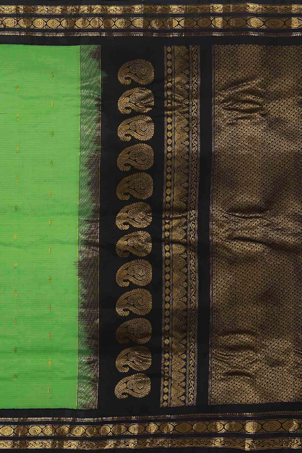 Green Gadwal Silk Cotton Saree