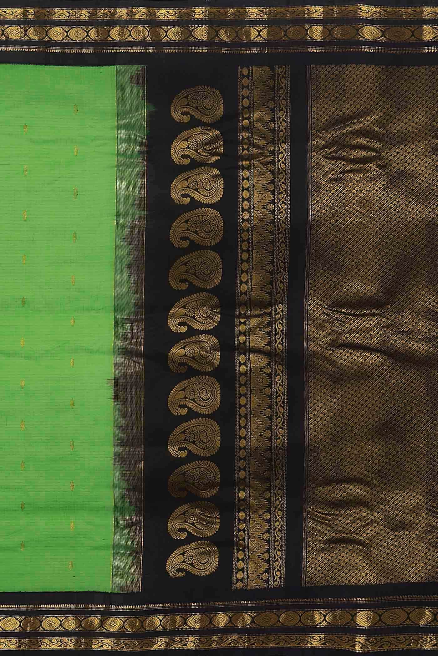 Green Gadwal Silk Cotton Saree