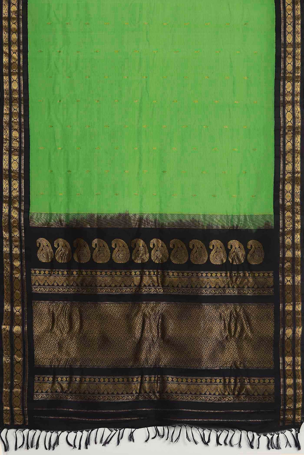 Green Gadwal Silk Cotton Saree