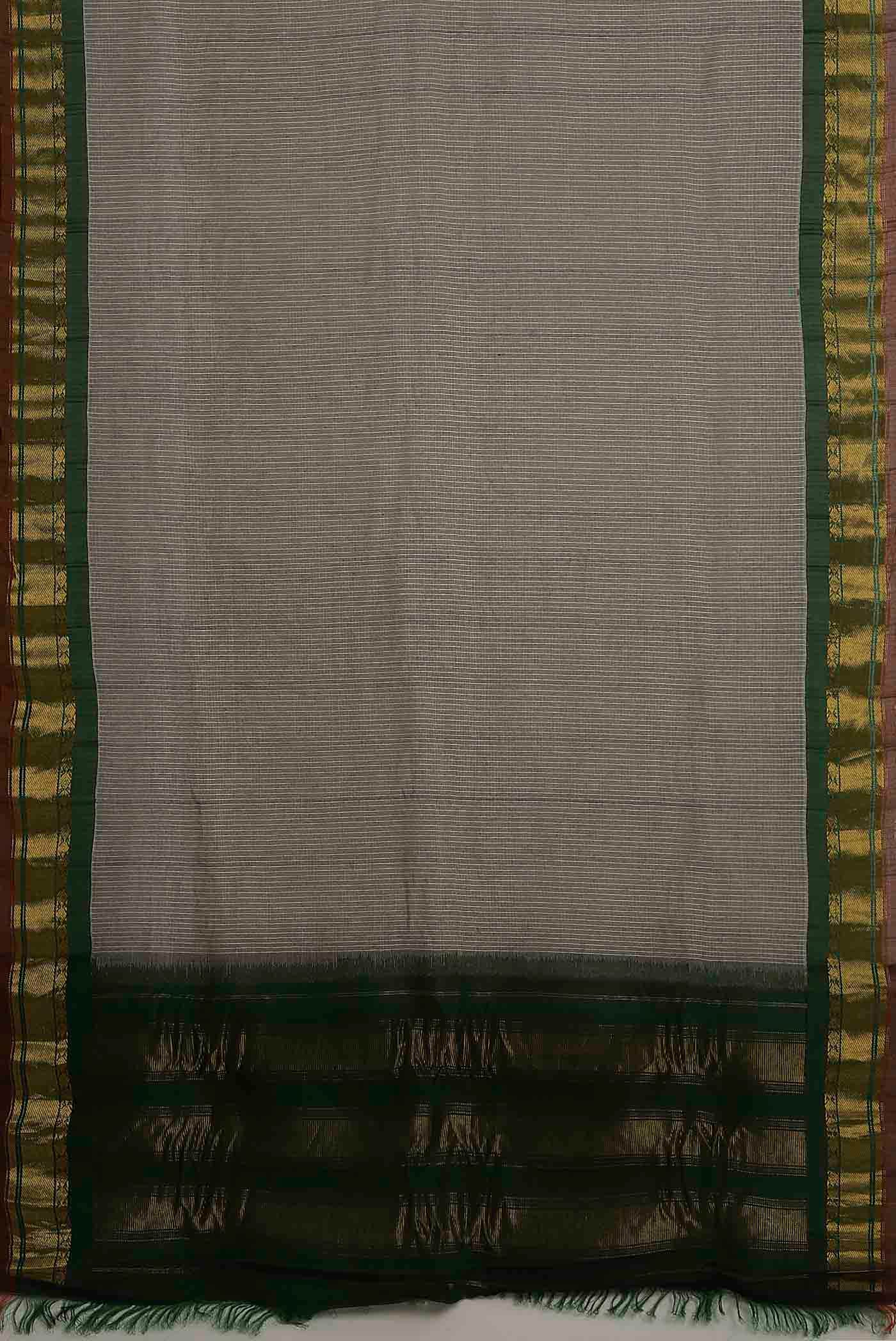 Grey Gadwal Silk Cotton Saree