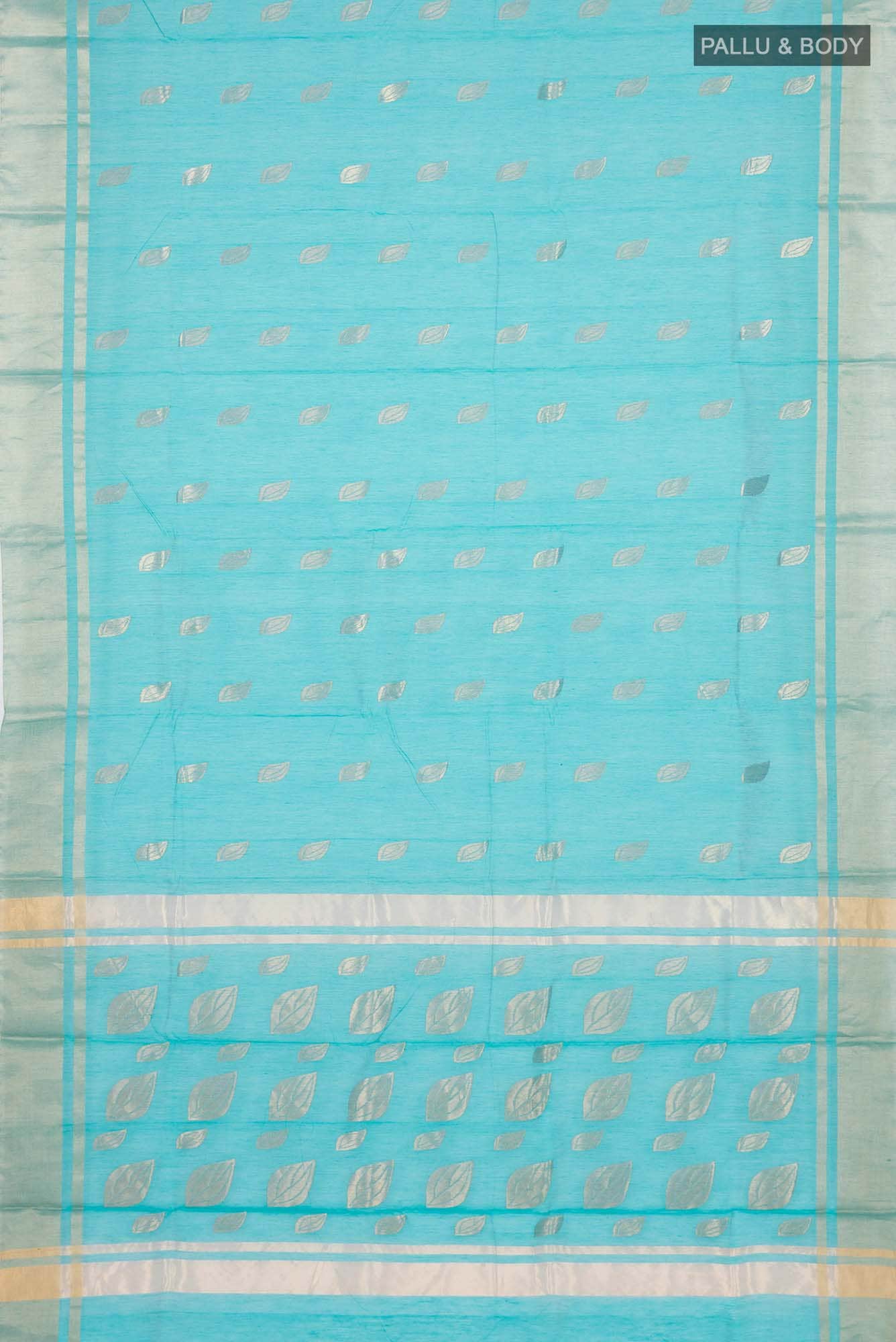 Sky Blue Chanderi Silk Cotton Saree