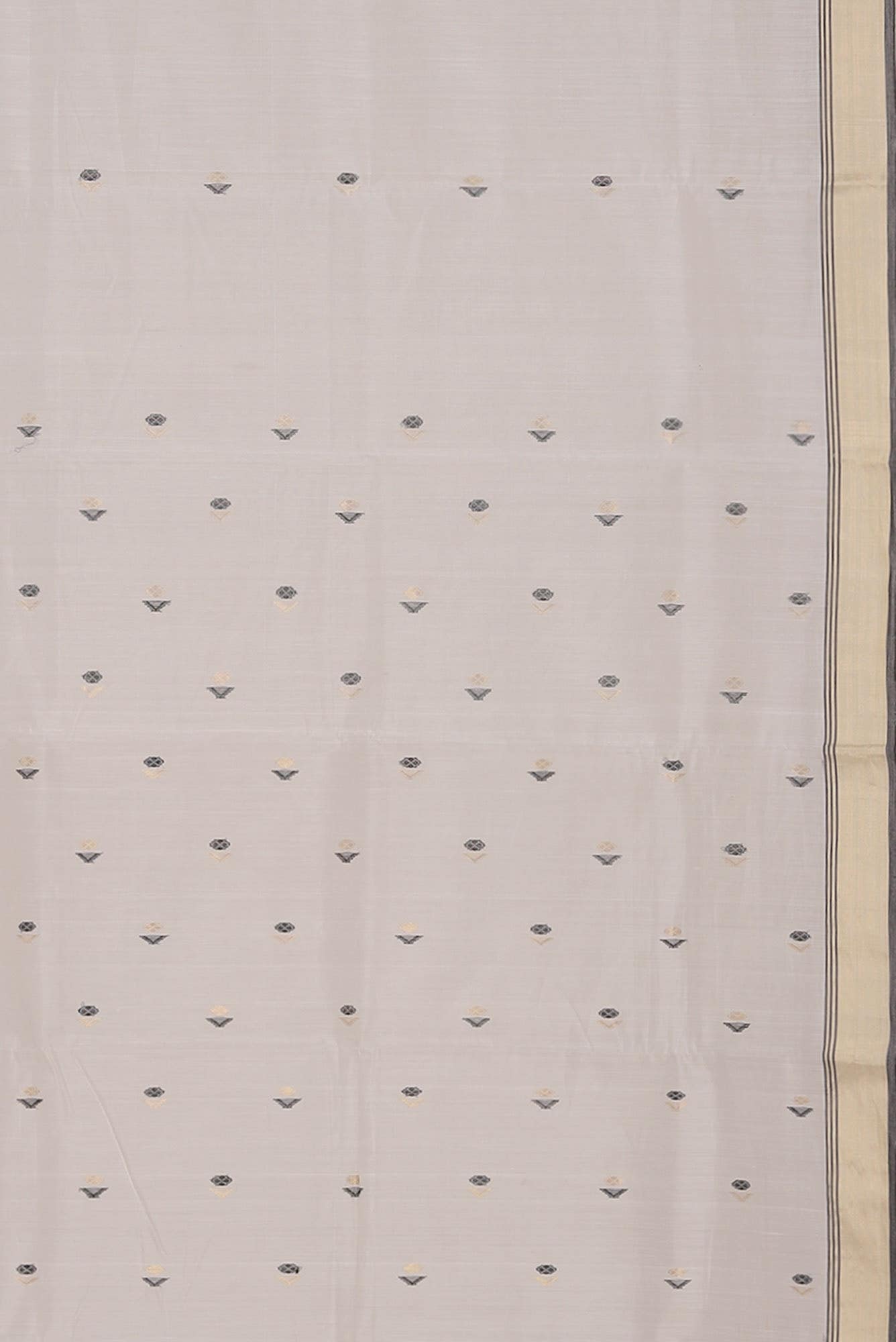 Cream Chanderi Silk Cotton Saree