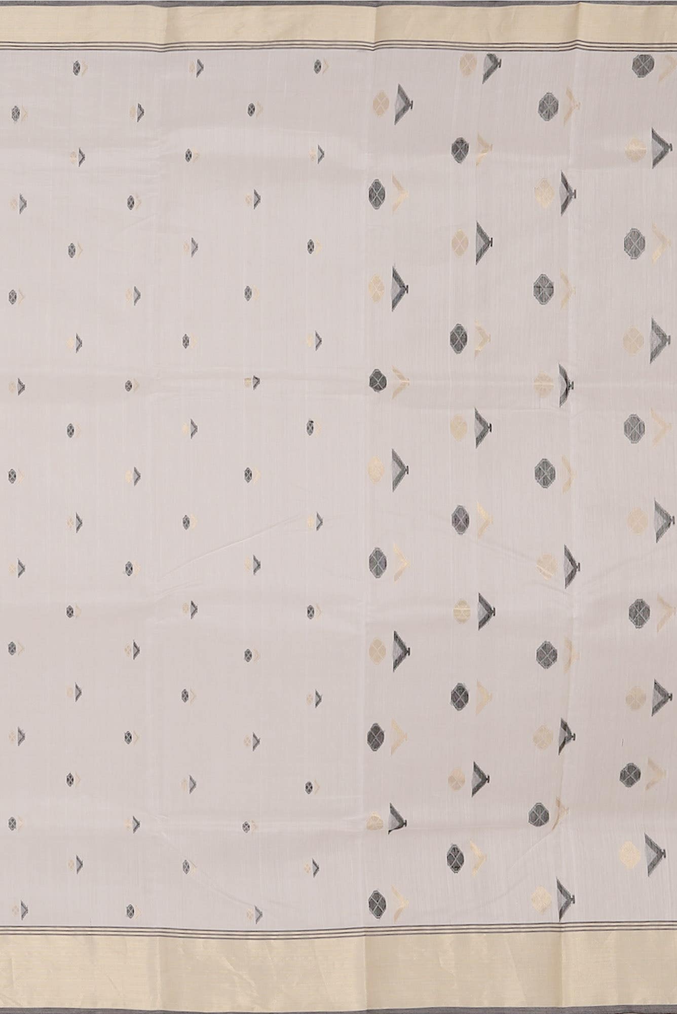 Cream Chanderi Silk Cotton Saree