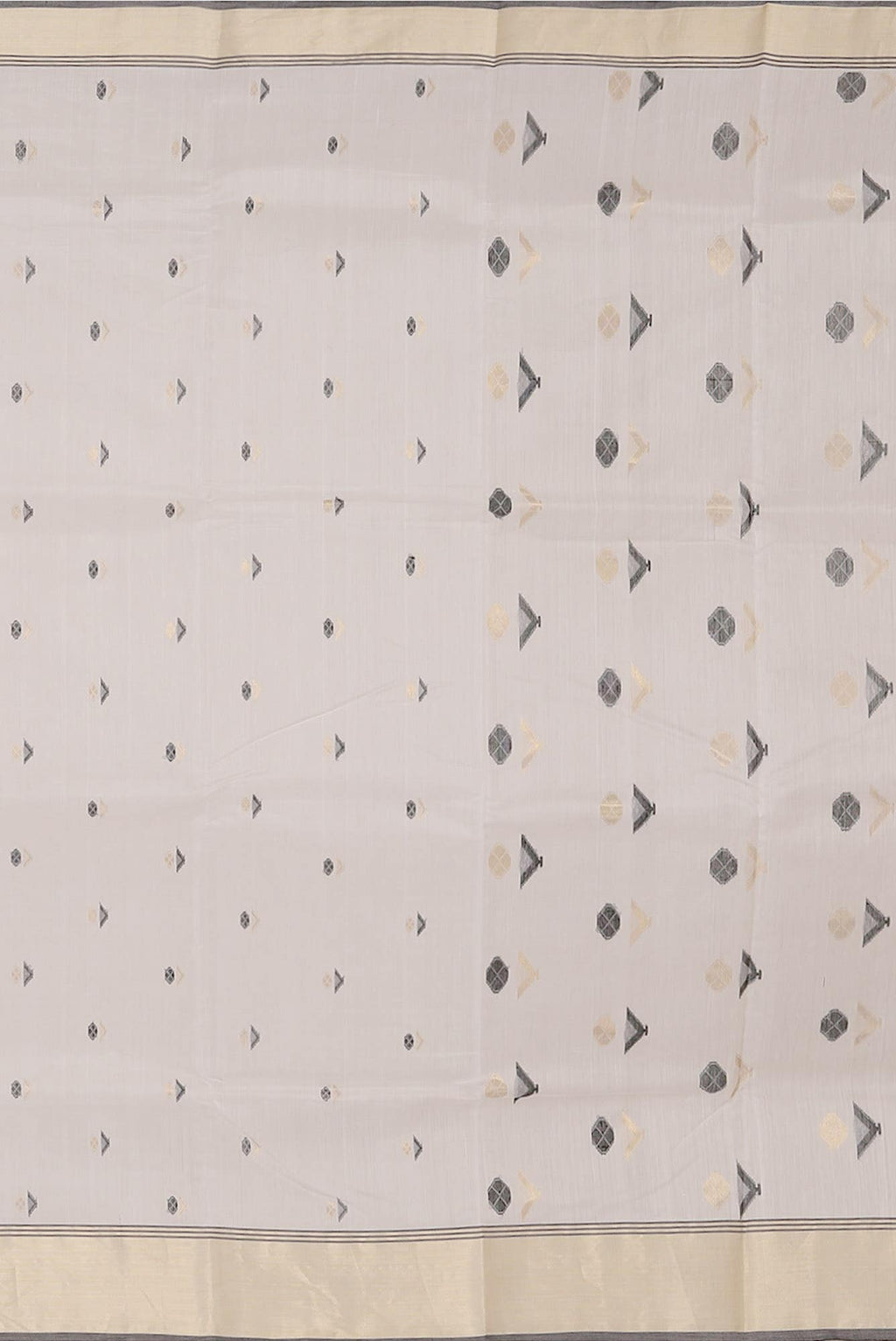 Cream Chanderi Silk Cotton Saree
