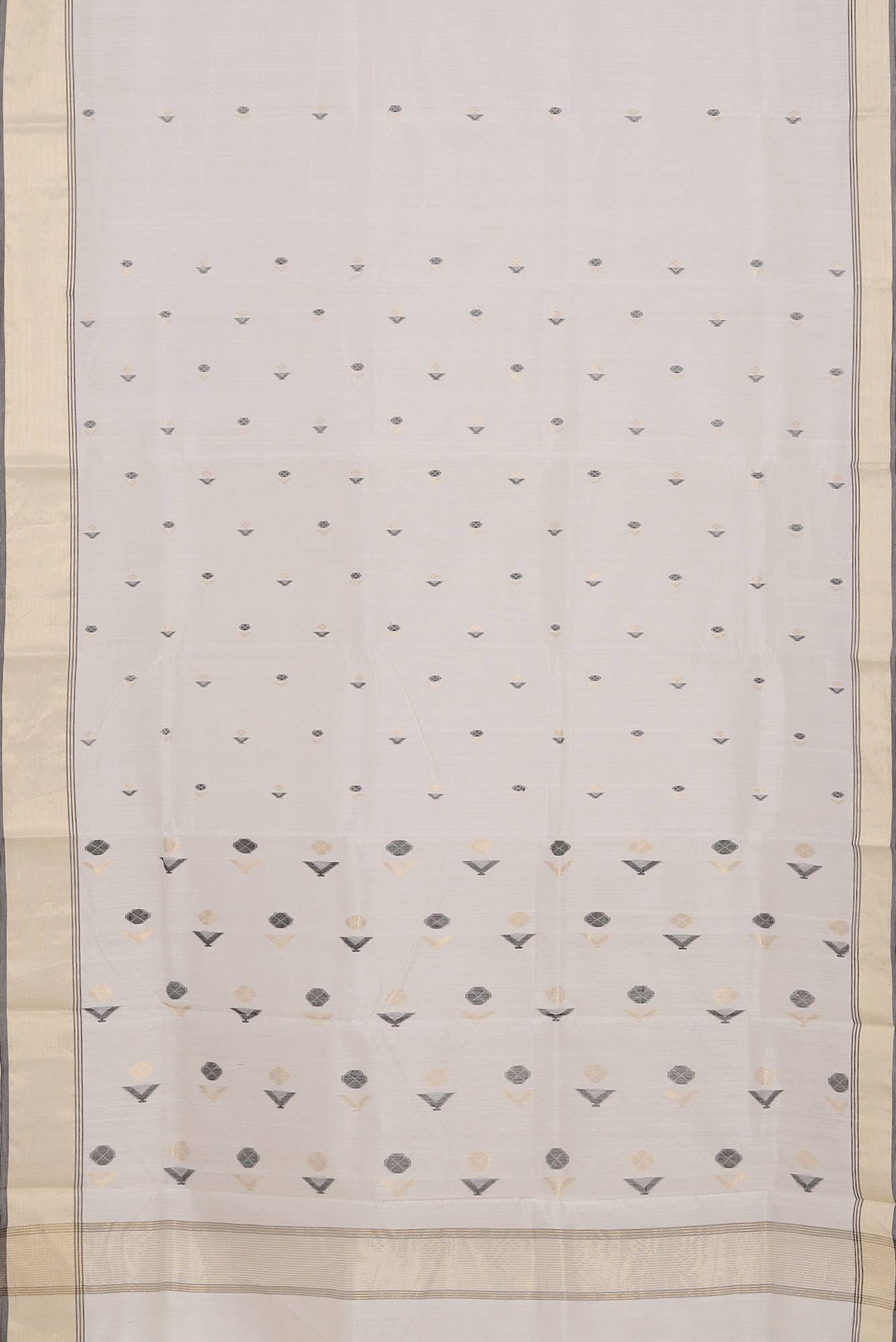 Cream Chanderi Silk Cotton Saree
