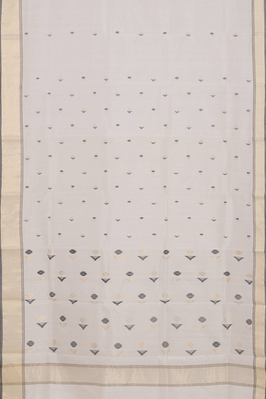 Cream Chanderi Silk Cotton Saree