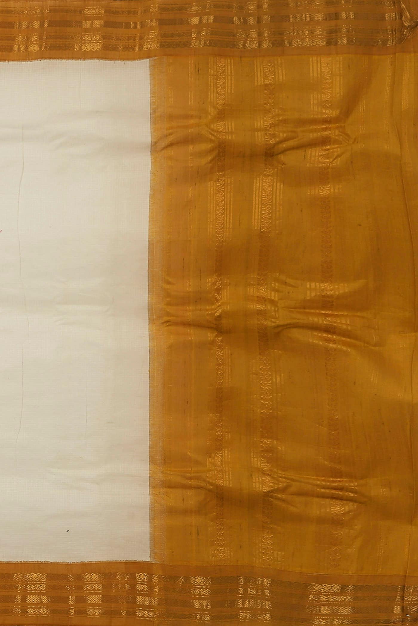 Off White Gadwal cotton Saree
