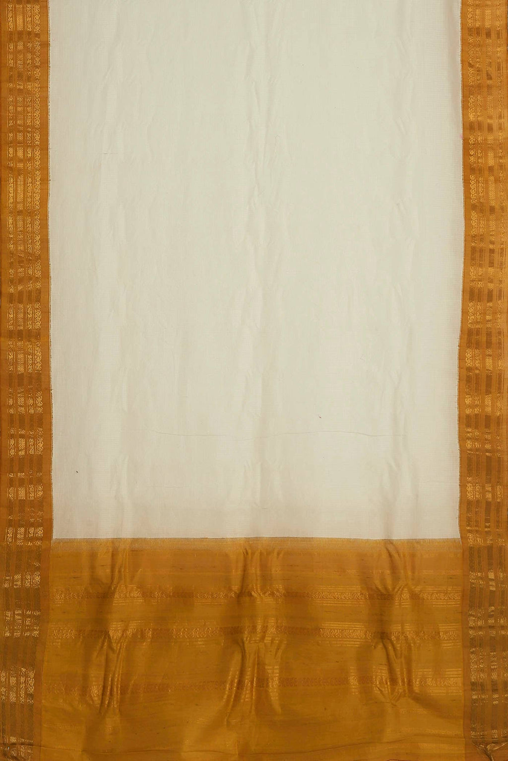 Off White Gadwal cotton Saree