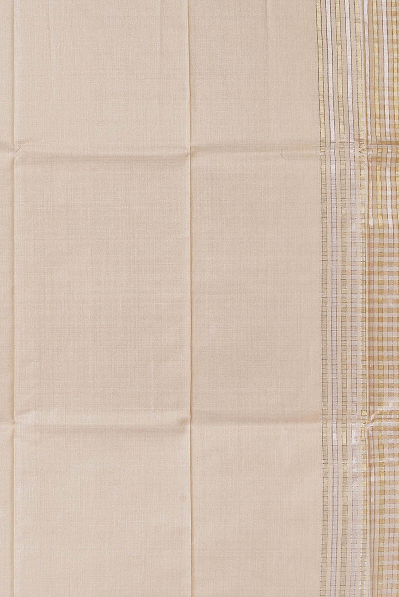 Beige Bhagalpuri Tussar Silk Saree