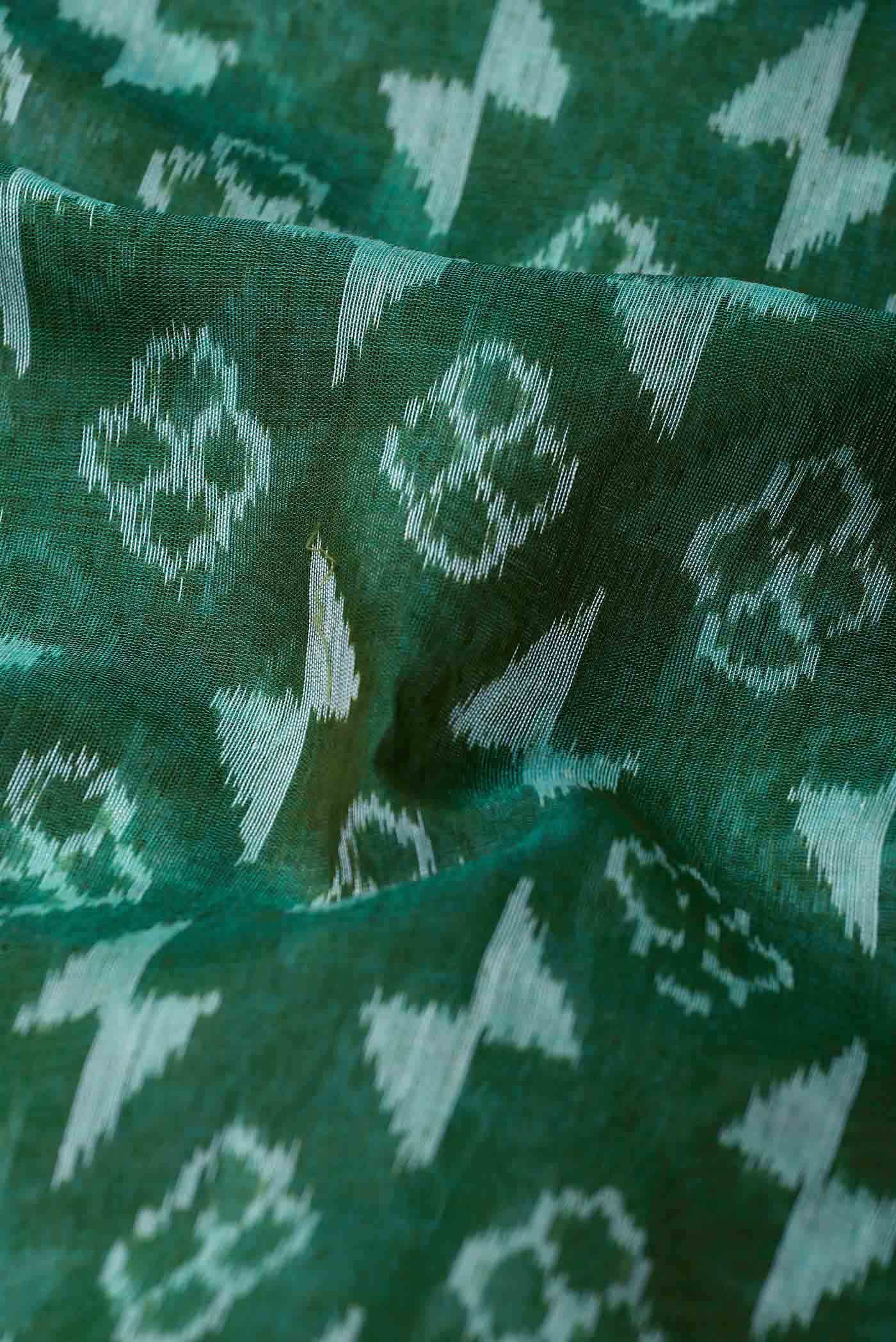 Green Maheshwari Silk Cotton Saree
