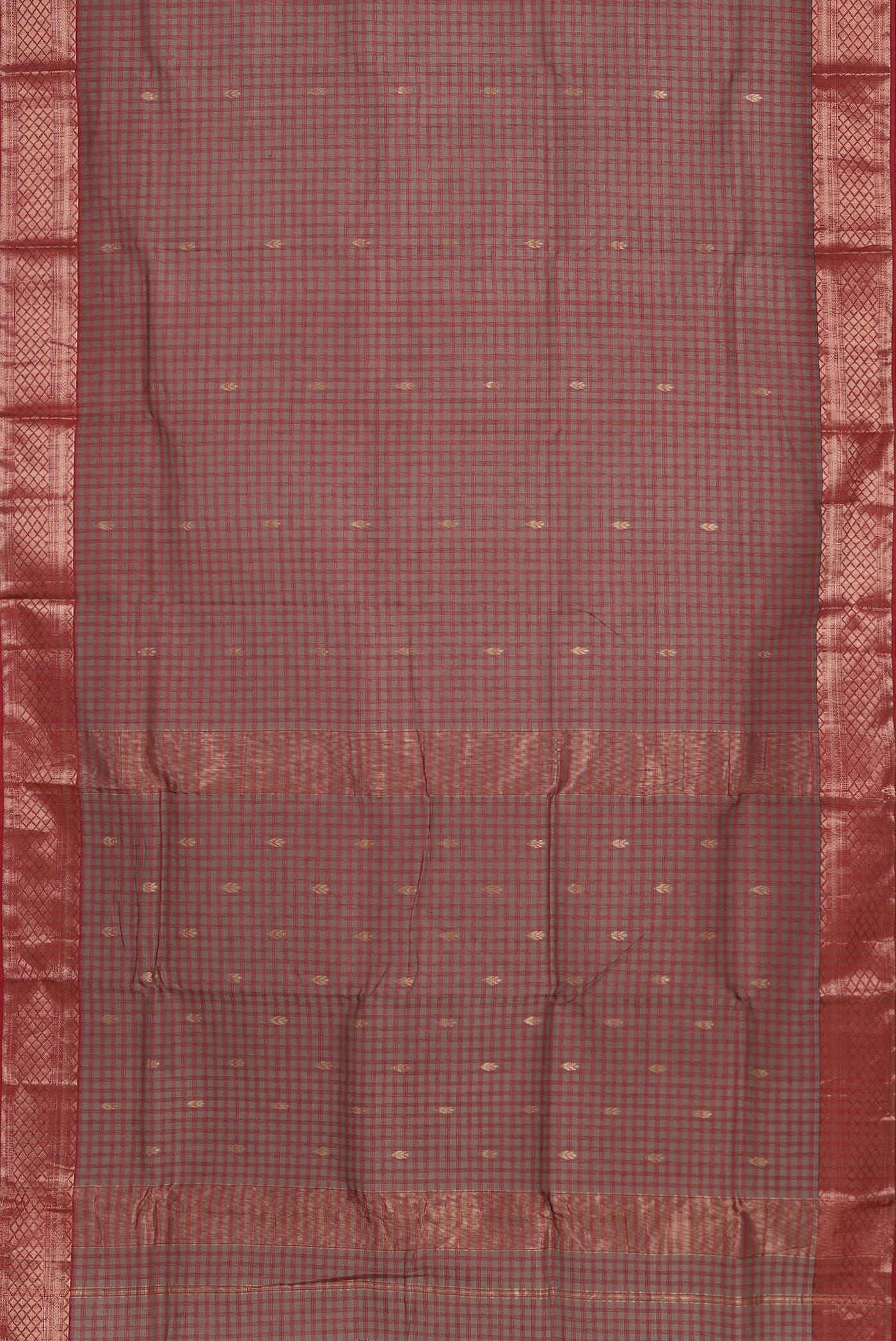 Maroon Maheshwari Silk Cotton Saree