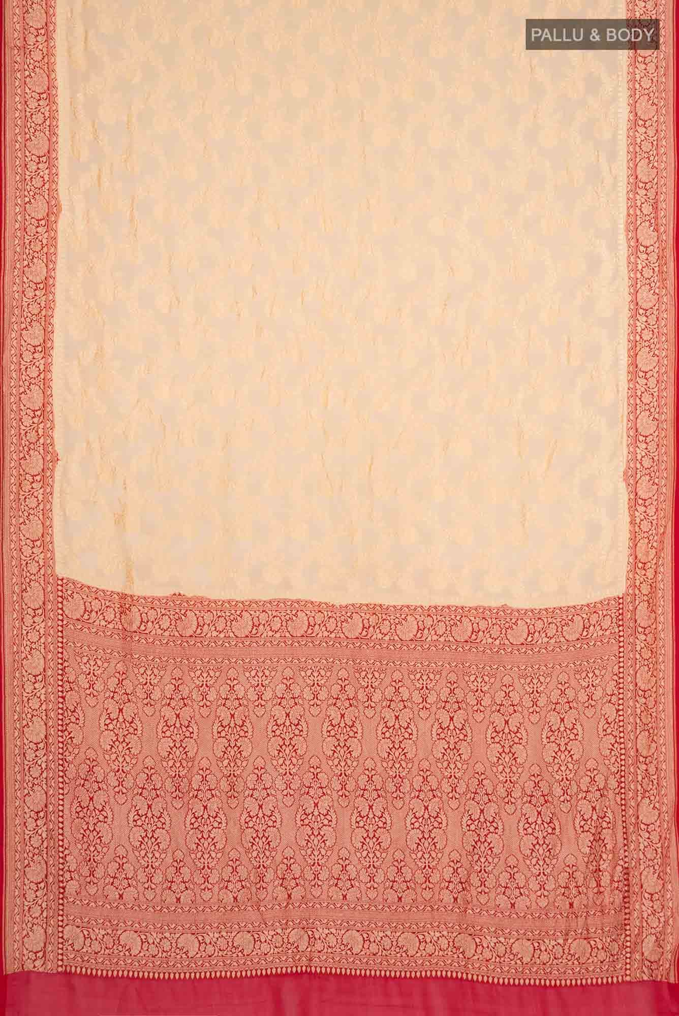 Golden Peach Banarasi Georgette Saree