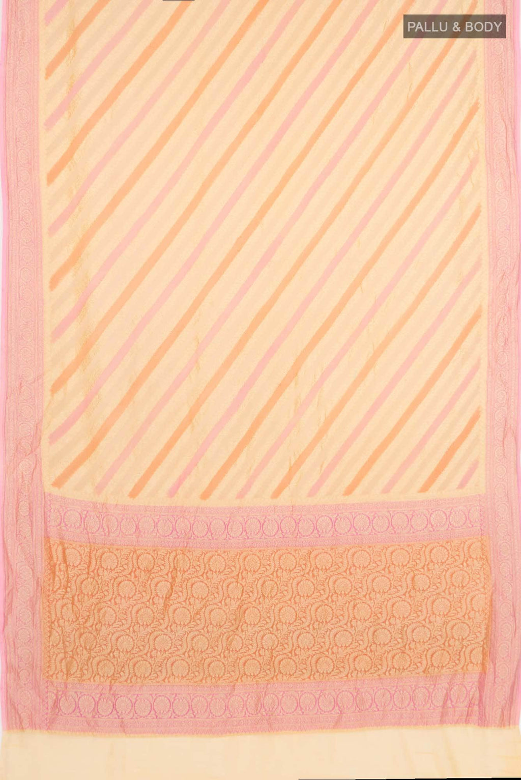 Golden Peach Banarasi Georgette Saree