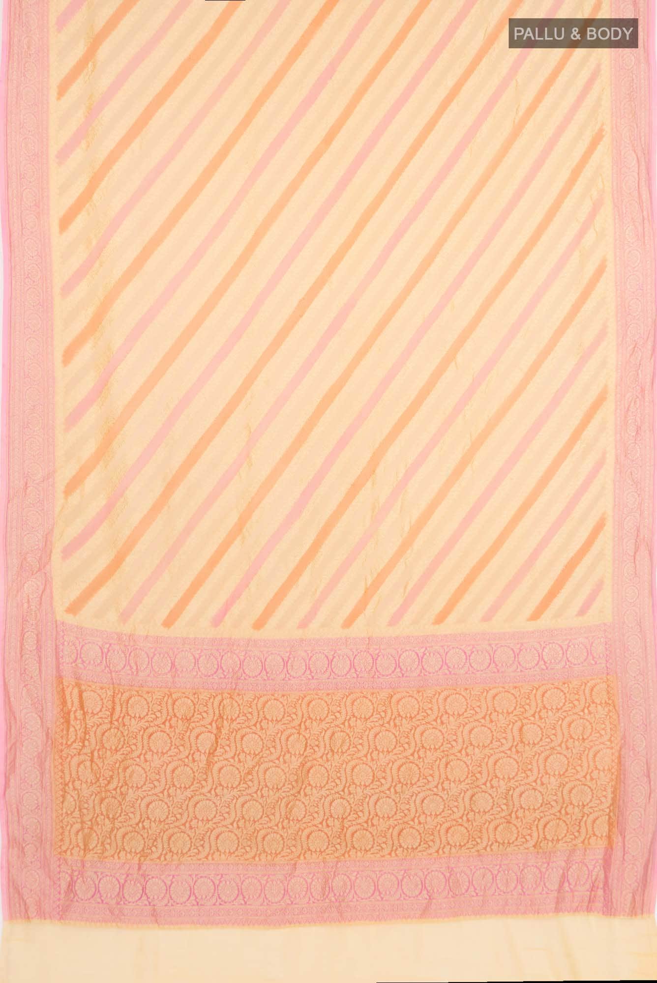 Golden Peach Banarasi Georgette Saree