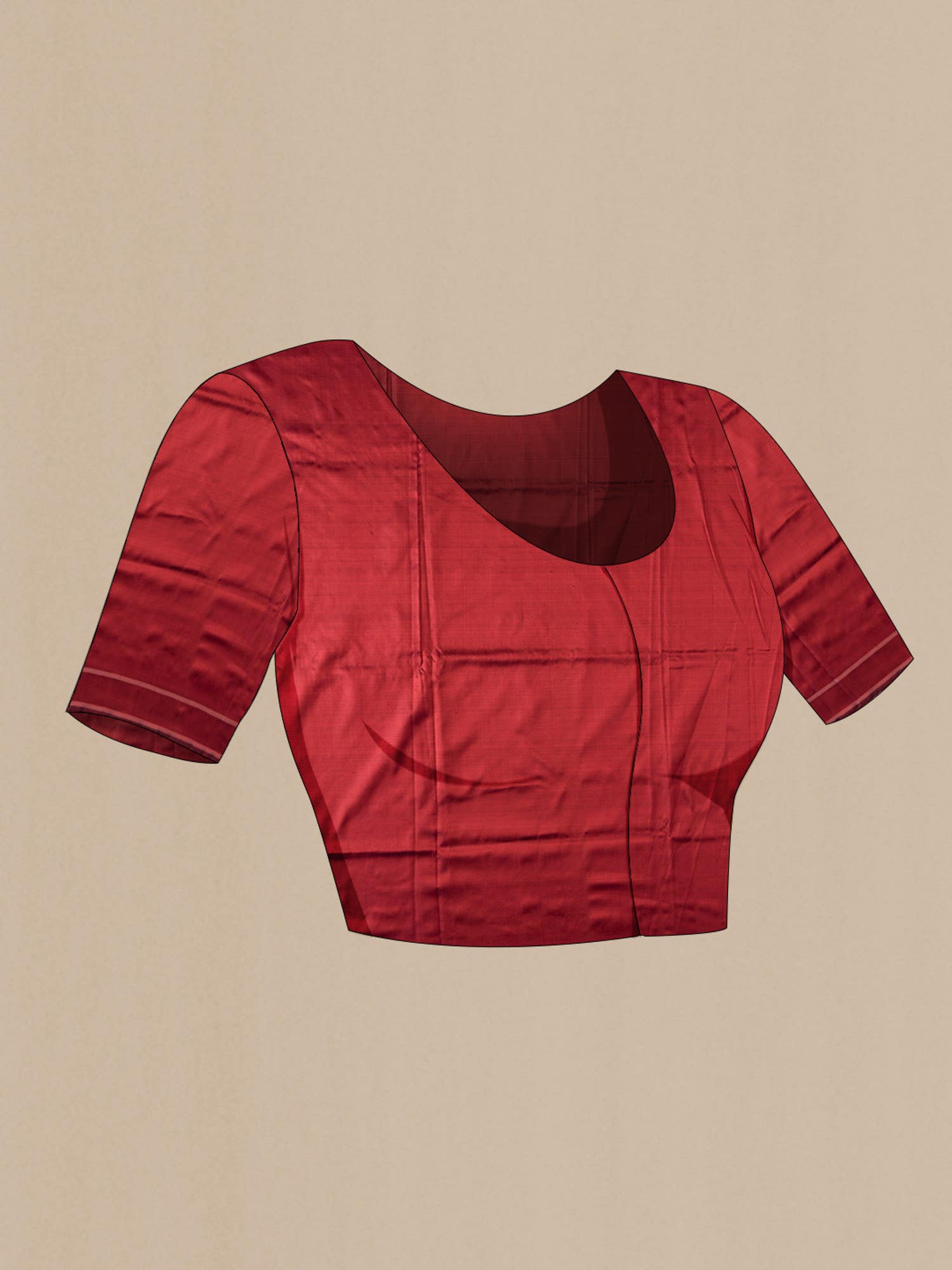 Deep Red Dual Tone Pochampally Silk Saree