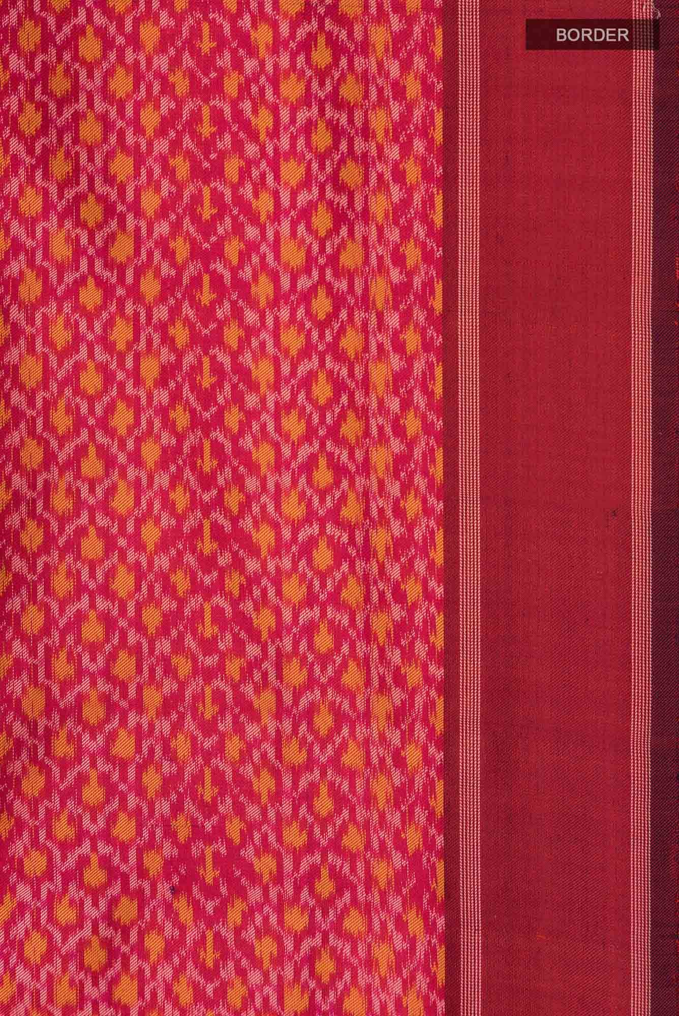 Deep Red Dual Tone Pochampally Silk Saree