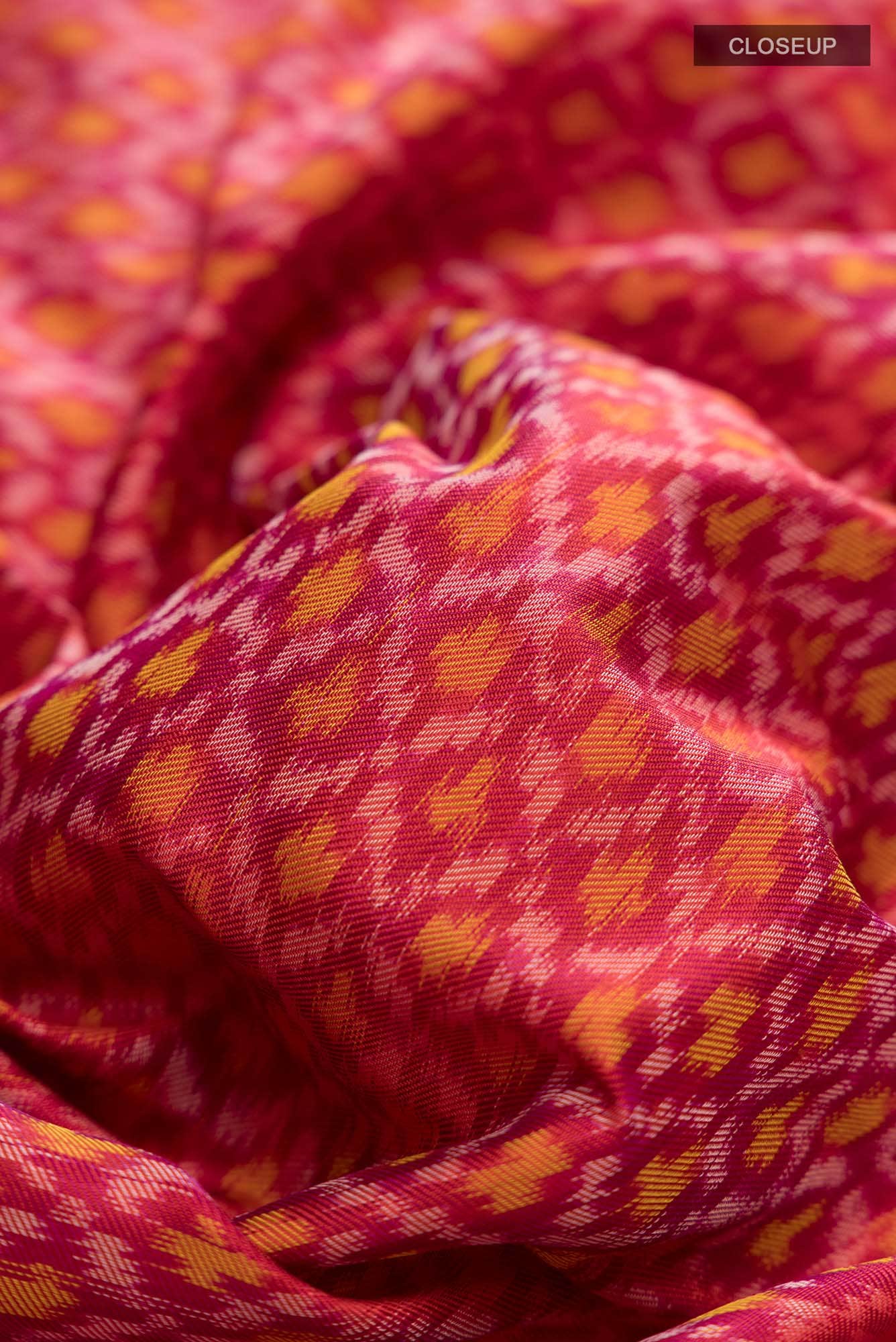 Deep Red Dual Tone Pochampally Silk Saree