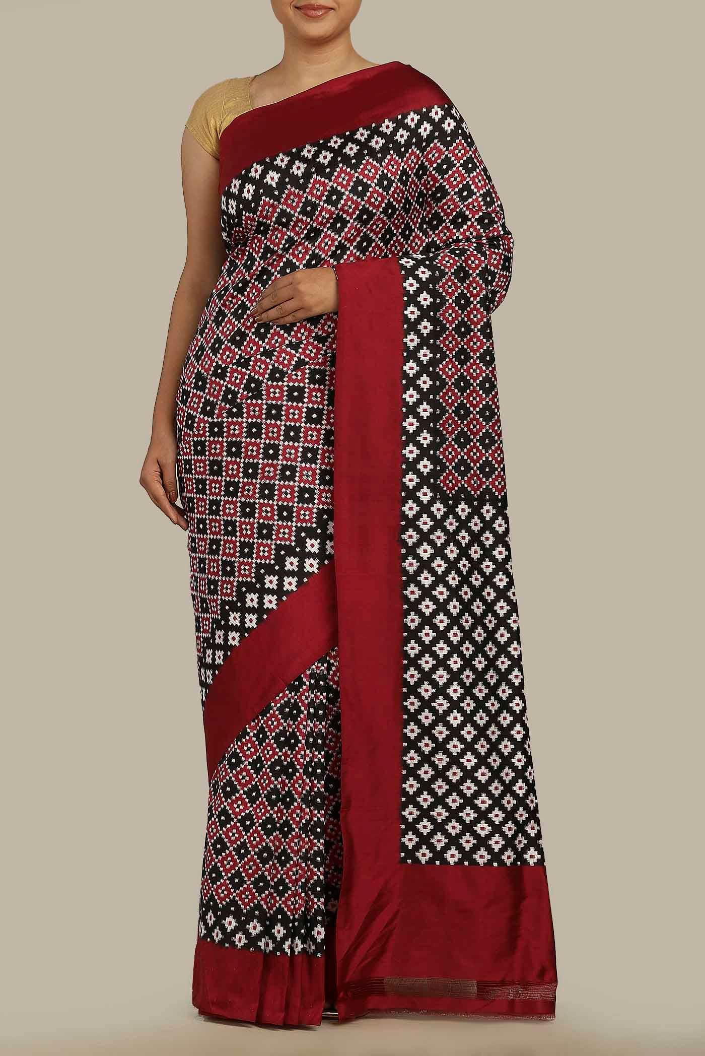 Black Pochampally Silk Saree