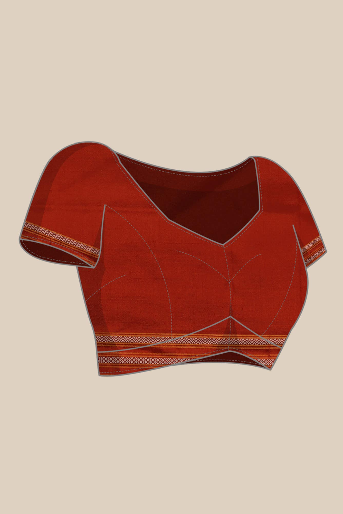 Cream Pochampally Silk Saree