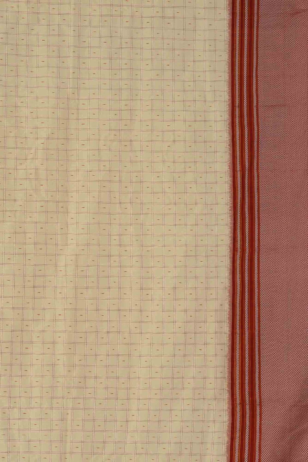 Cream Pochampally Silk Saree