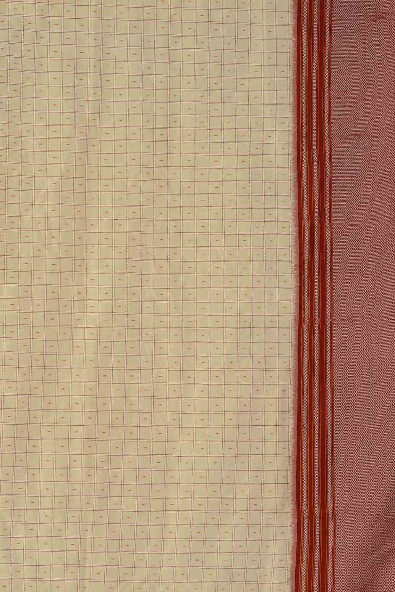 Cream Pochampally Silk Saree