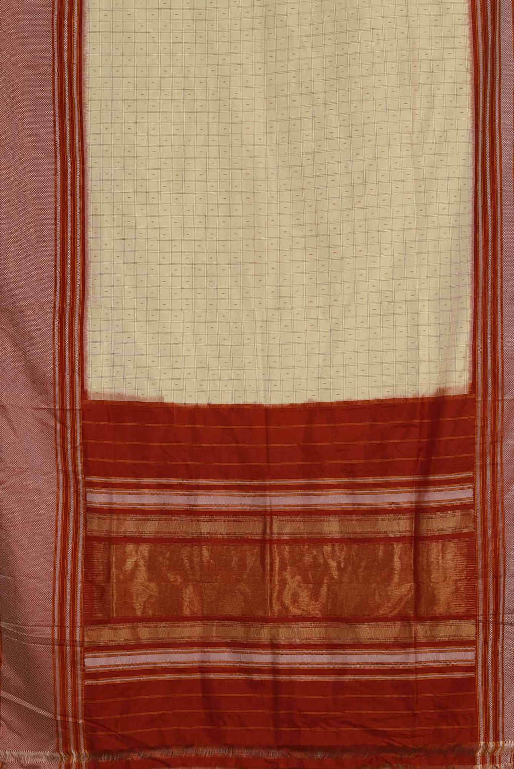 Cream Pochampally Silk Saree