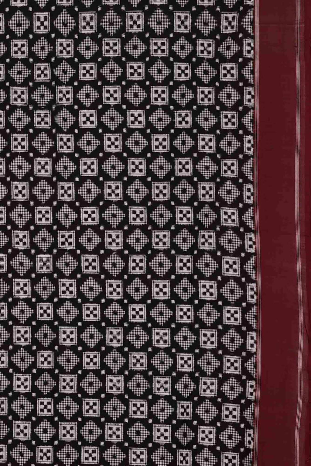 Black Pochampally Cotton Saree