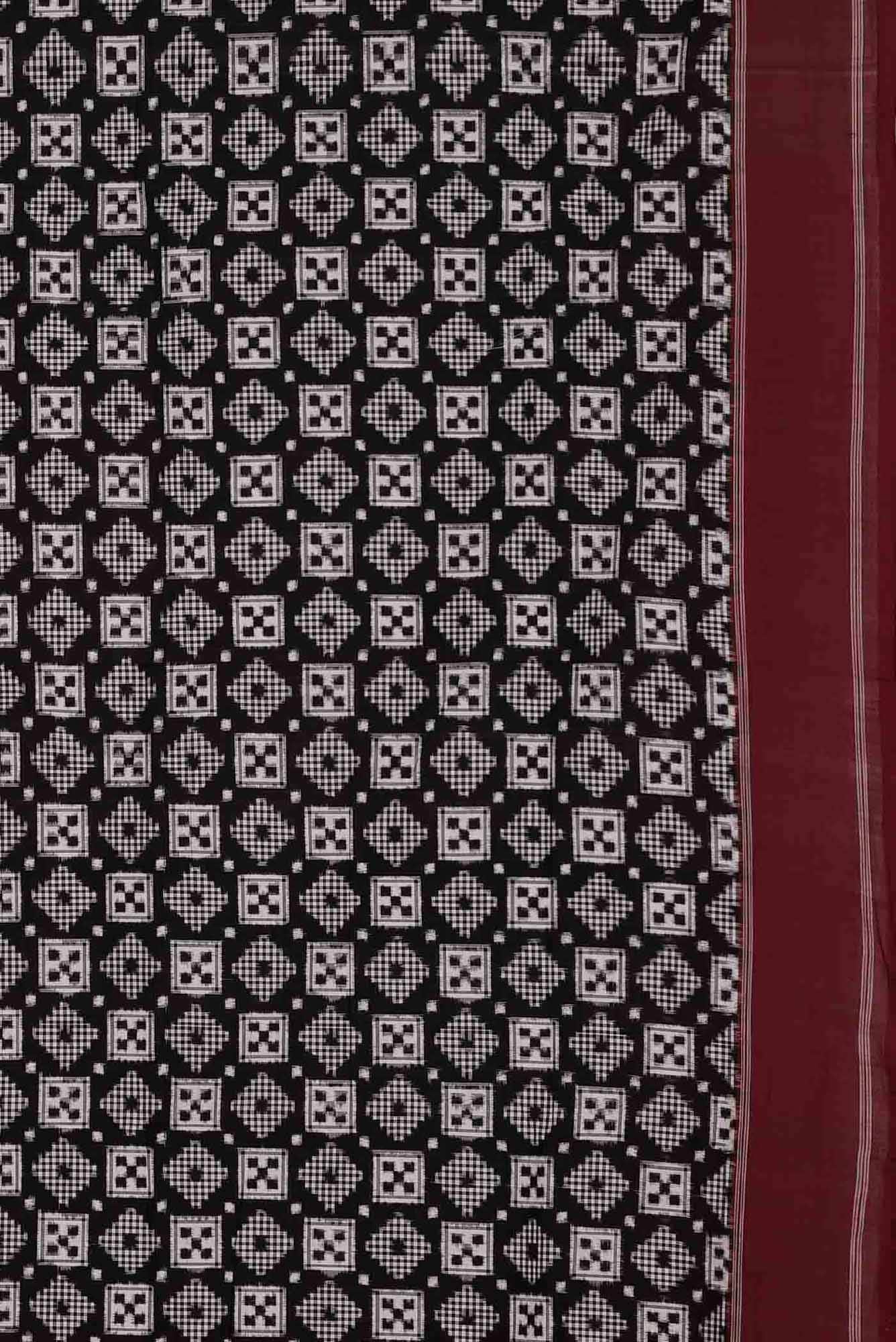 Black Pochampally Cotton Saree