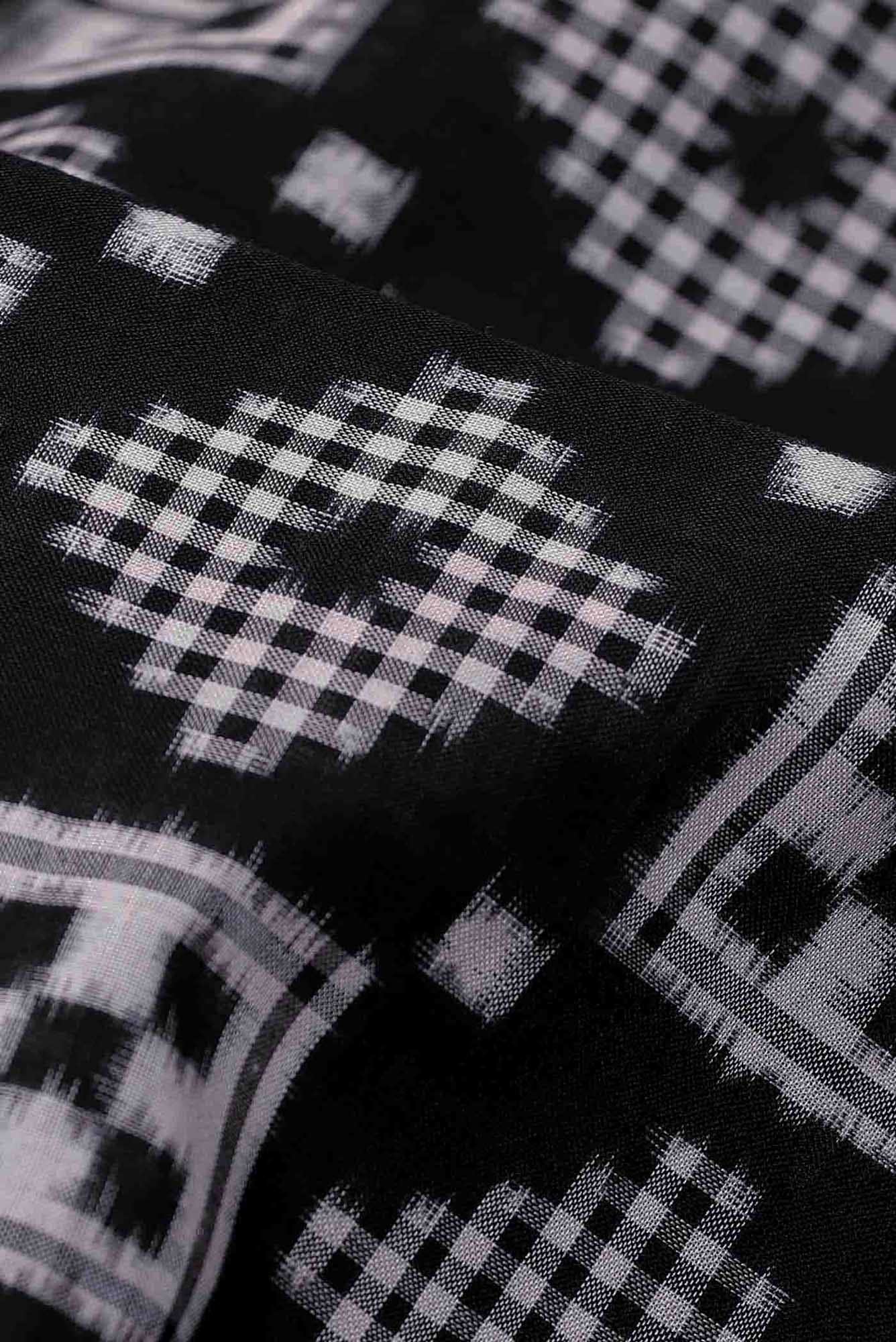 Black Pochampally Cotton Saree