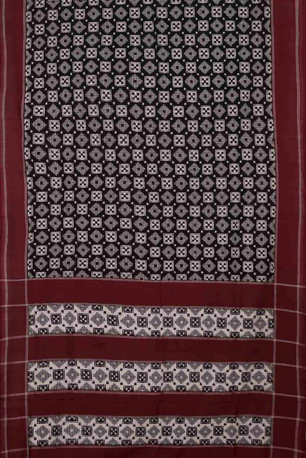Black Pochampally Cotton Saree