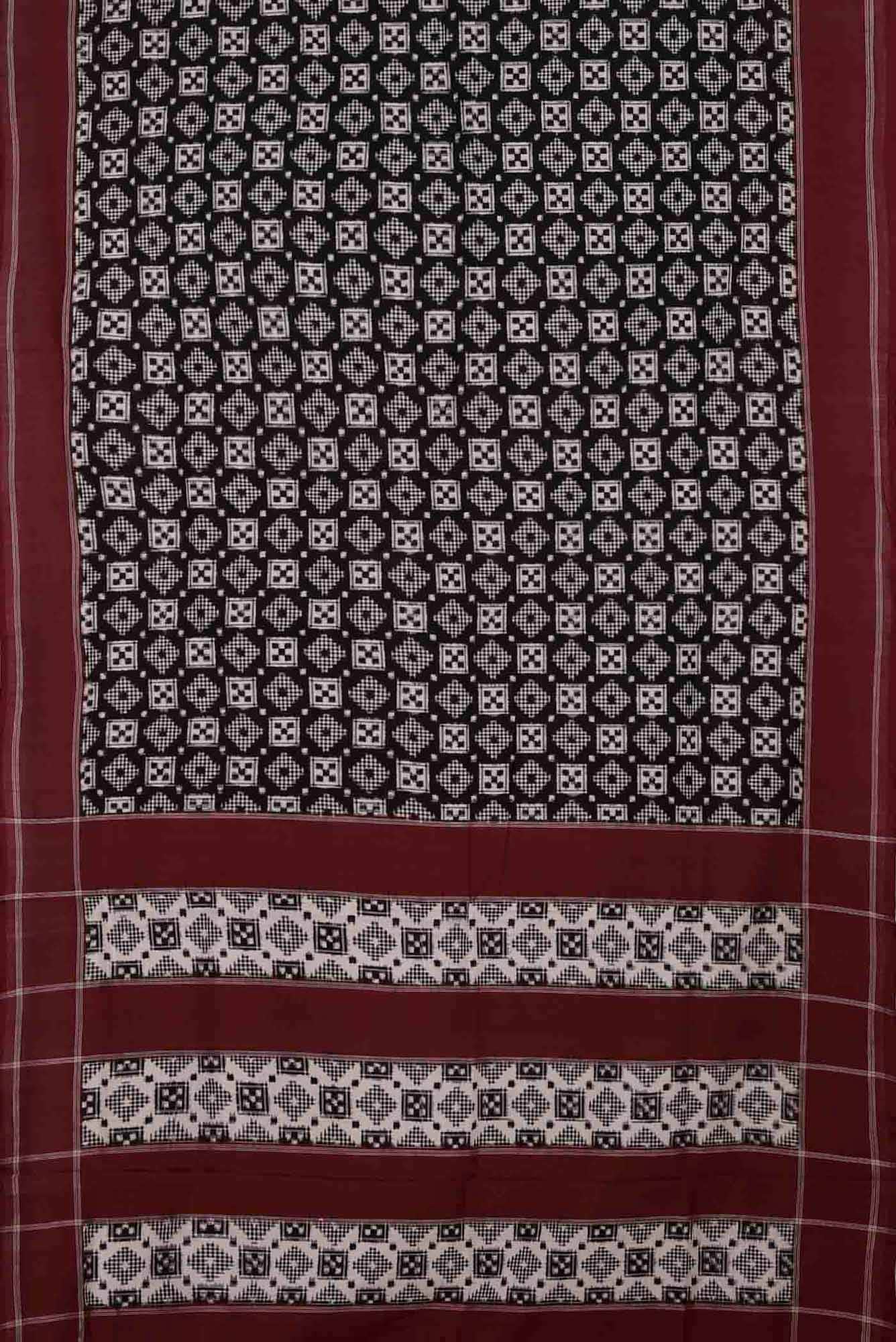 Black Pochampally Cotton Saree