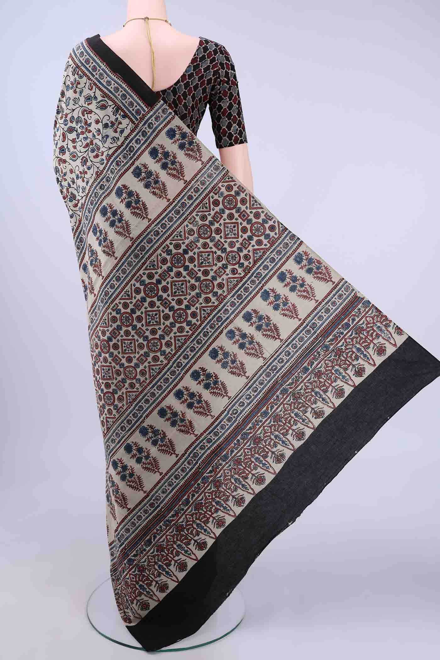 Bronze Printed Cotton Saree