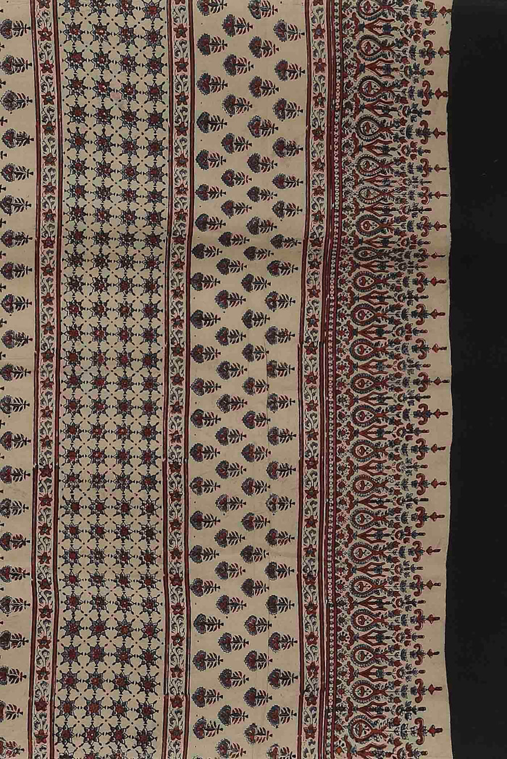 Beige Printed Cotton Saree