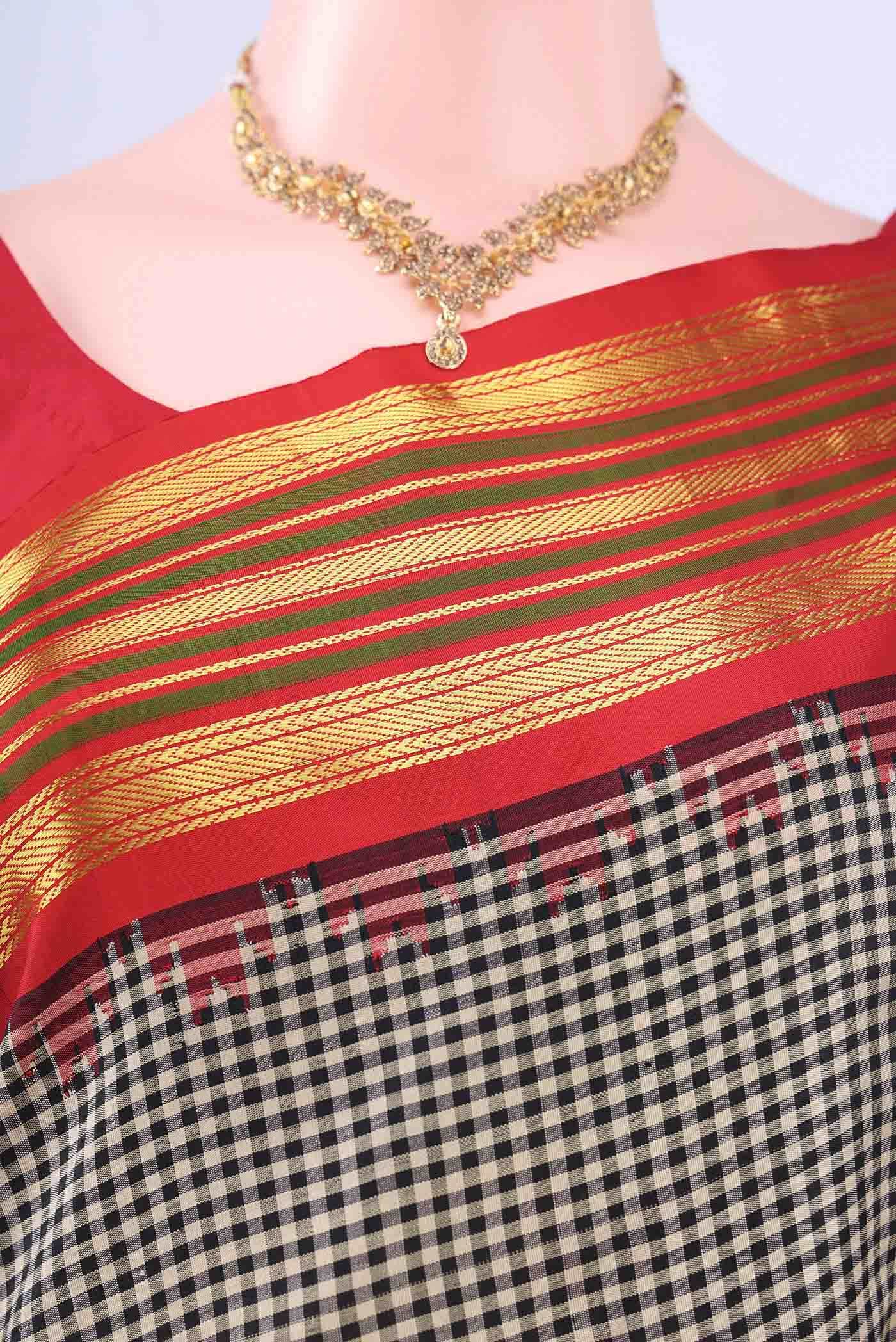 Black Gadwal Silk Saree
