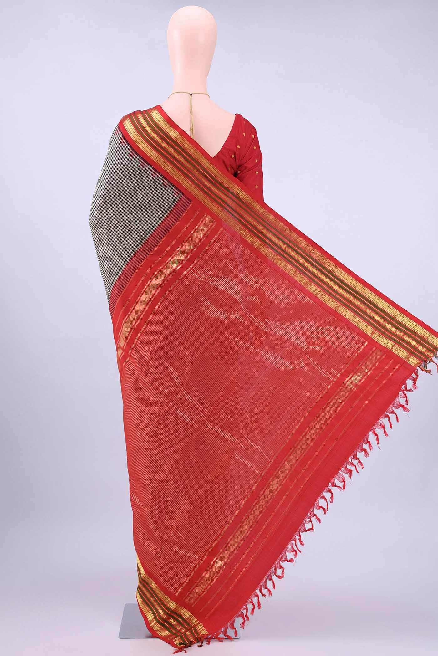 Black Gadwal Silk Saree