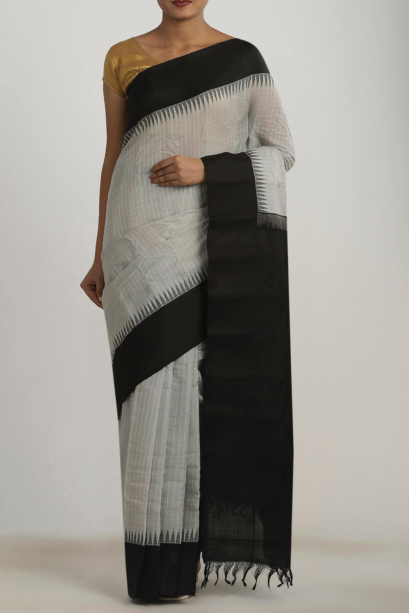 Grey Gadwal cotton Saree