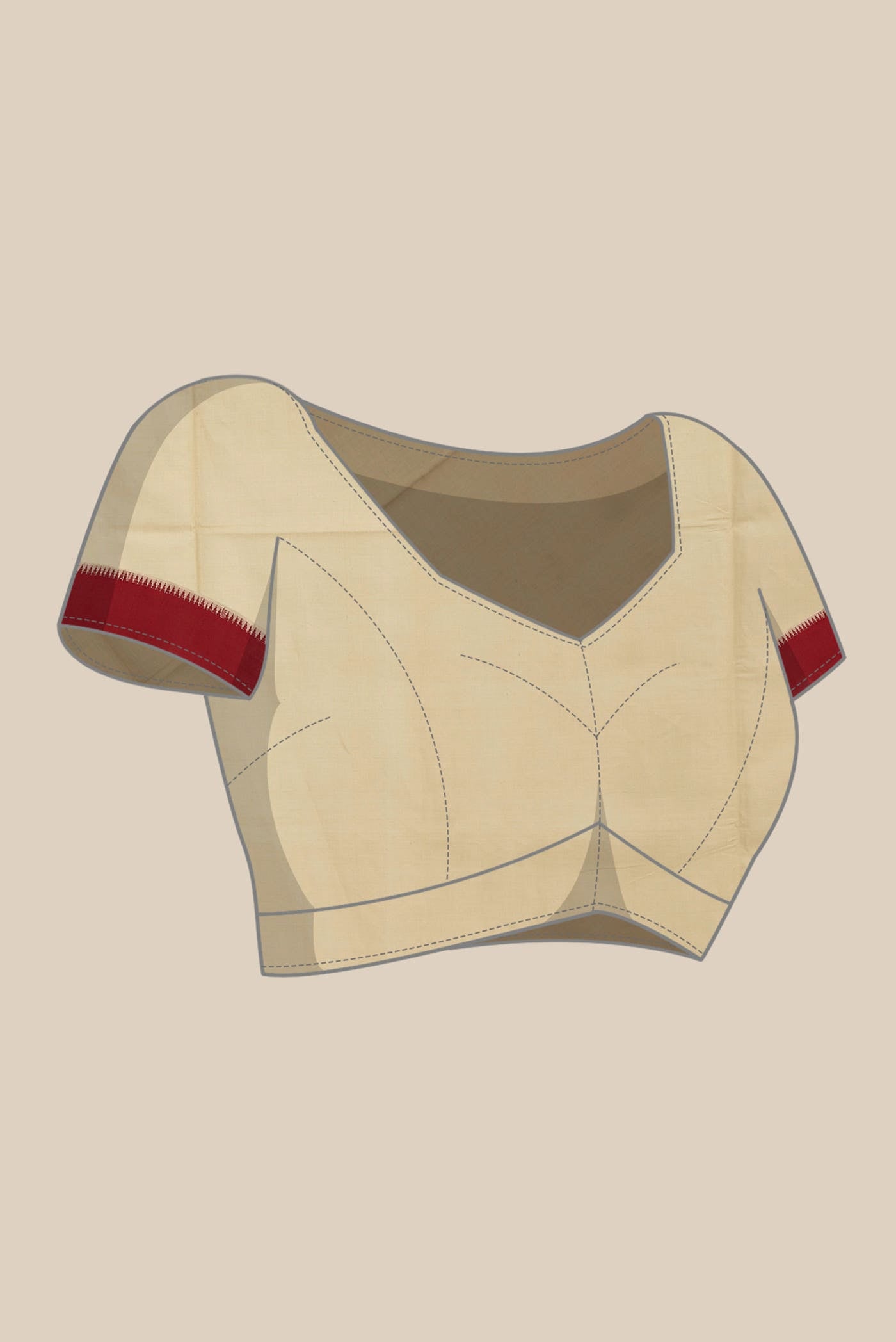 Beige Cotton Saree