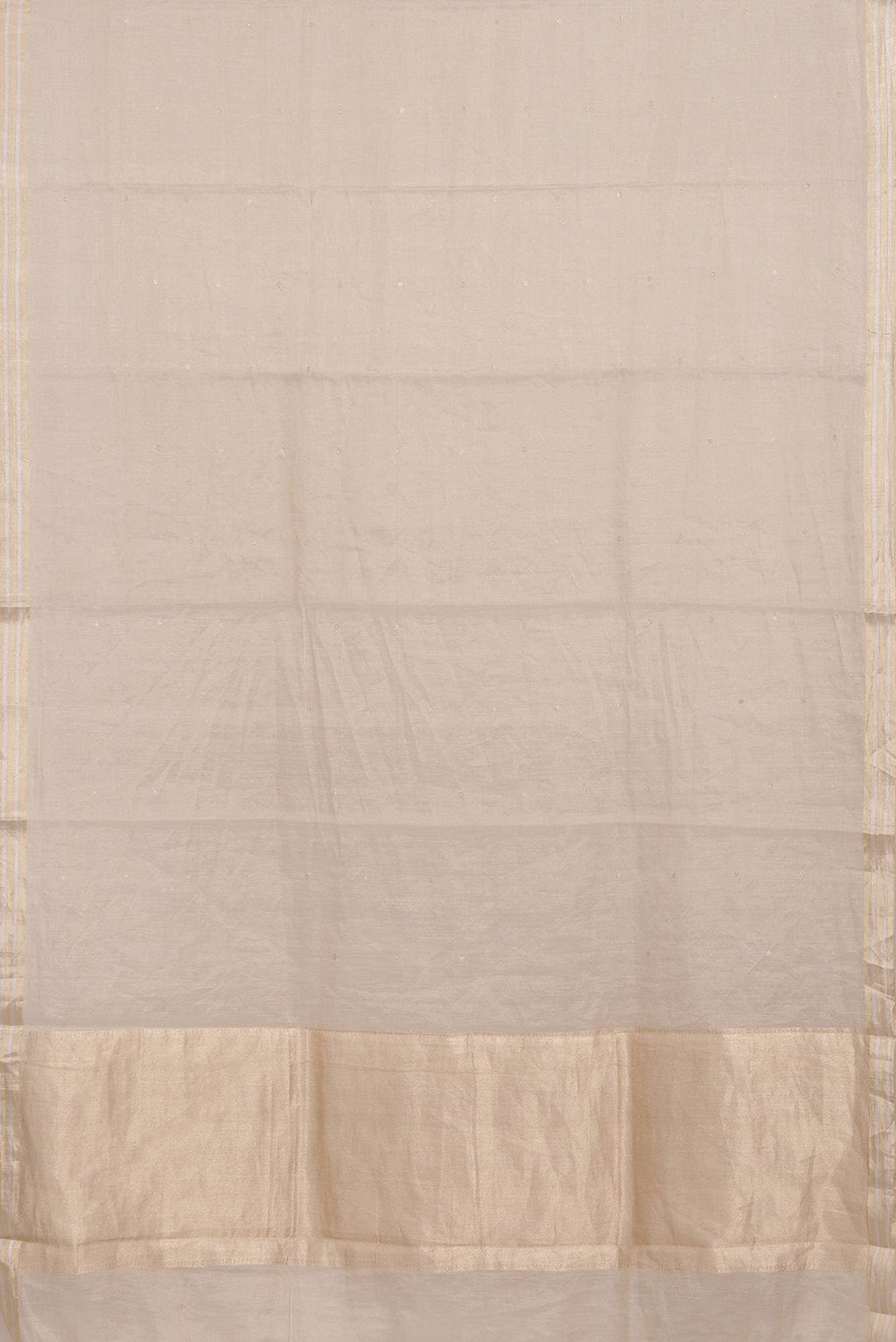 Beige Bhagalpuri Tussar Silk Saree