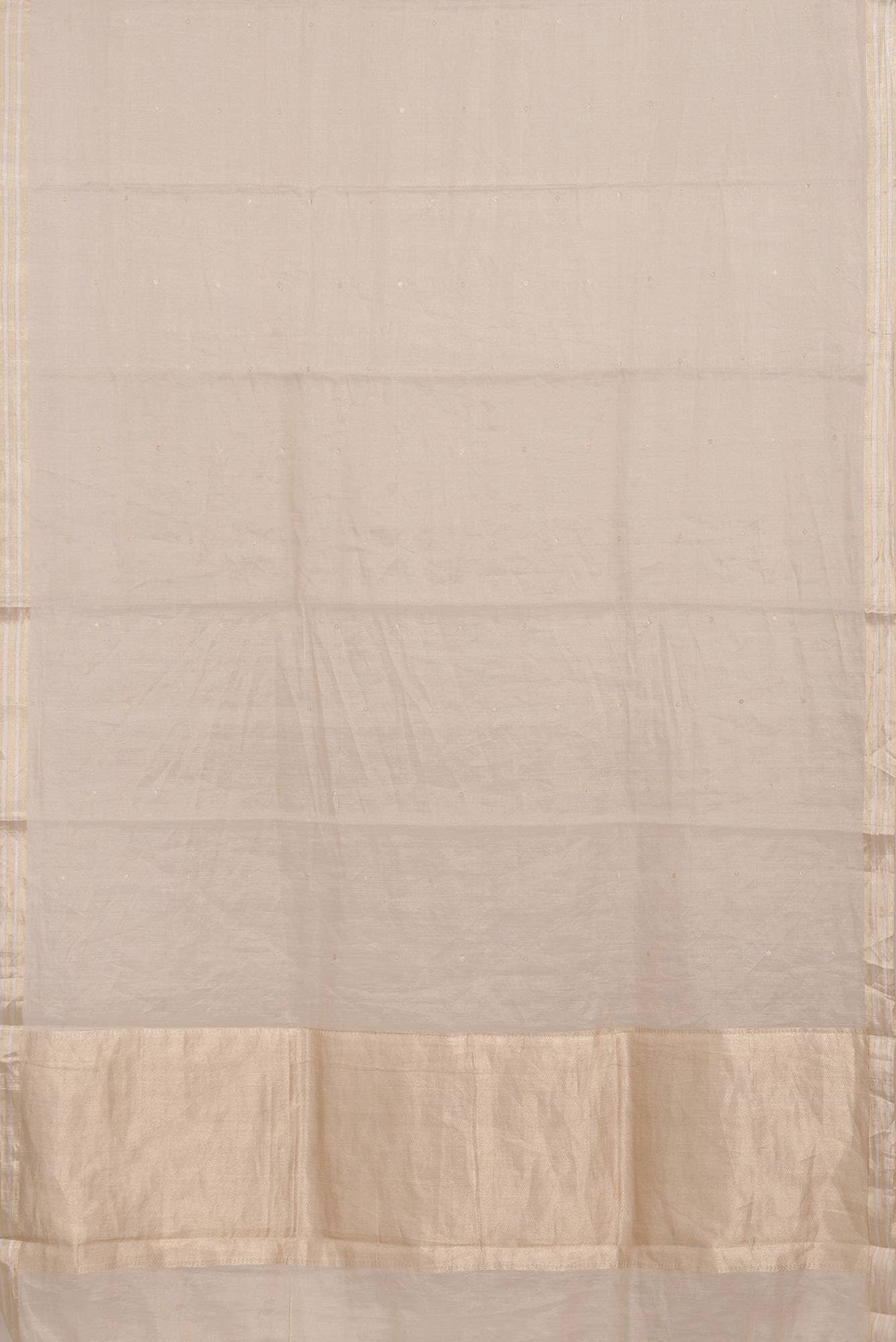 Beige Bhagalpuri Tussar Silk Saree