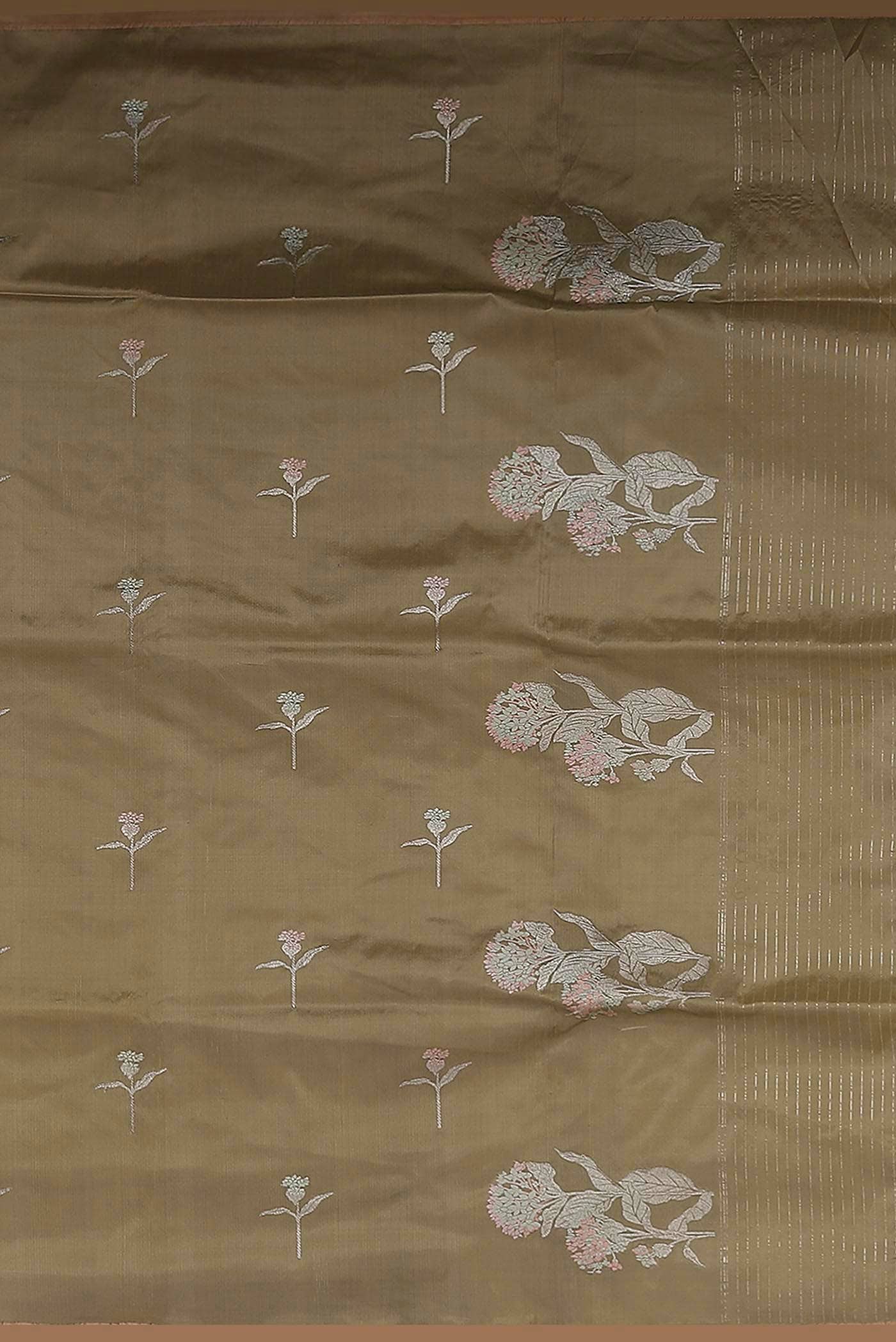 Beige Banarasi Silk Saree