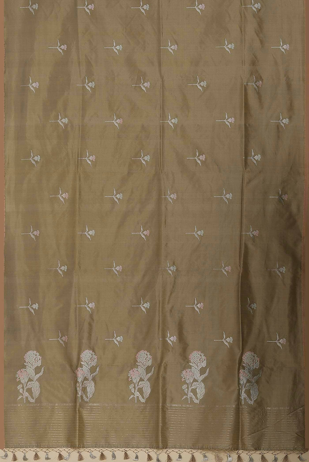 Beige Banarasi Silk Saree