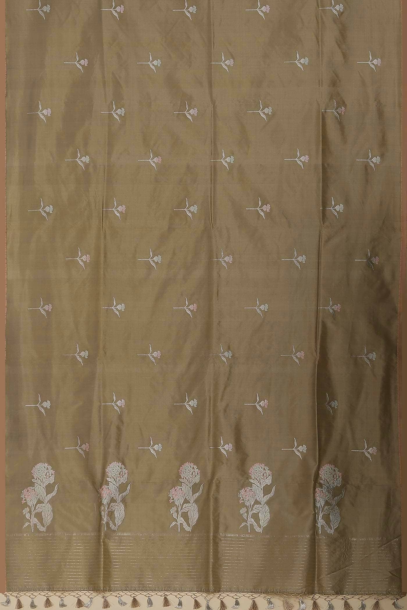 Beige Banarasi Silk Saree