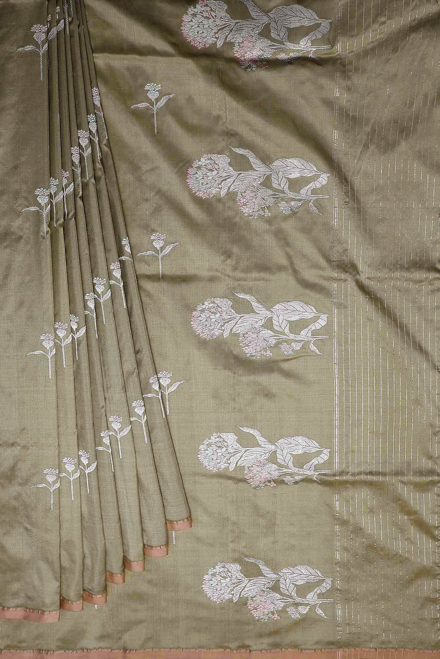 Beige Banarasi Silk Saree