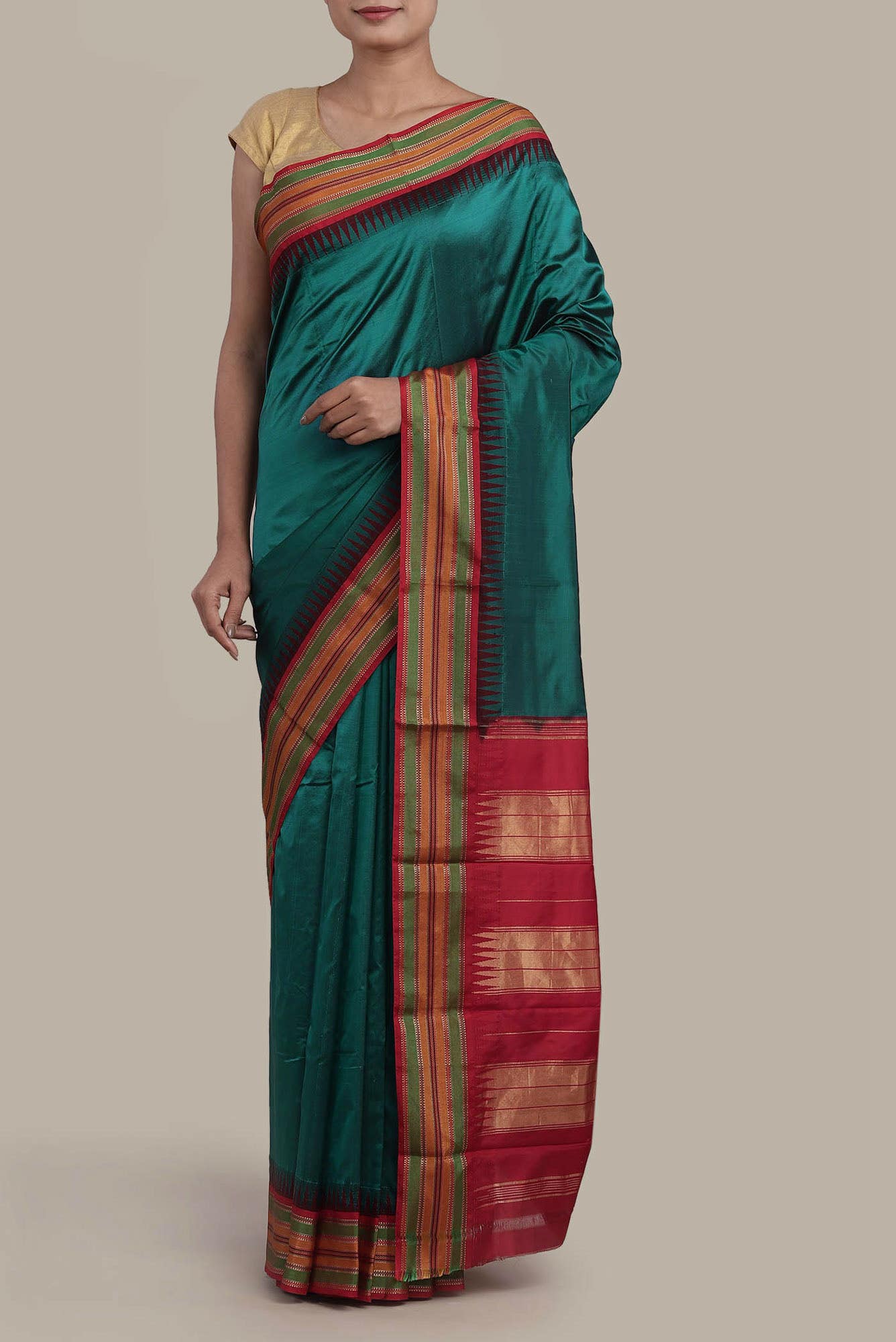 Green Bangalore Silk Saree