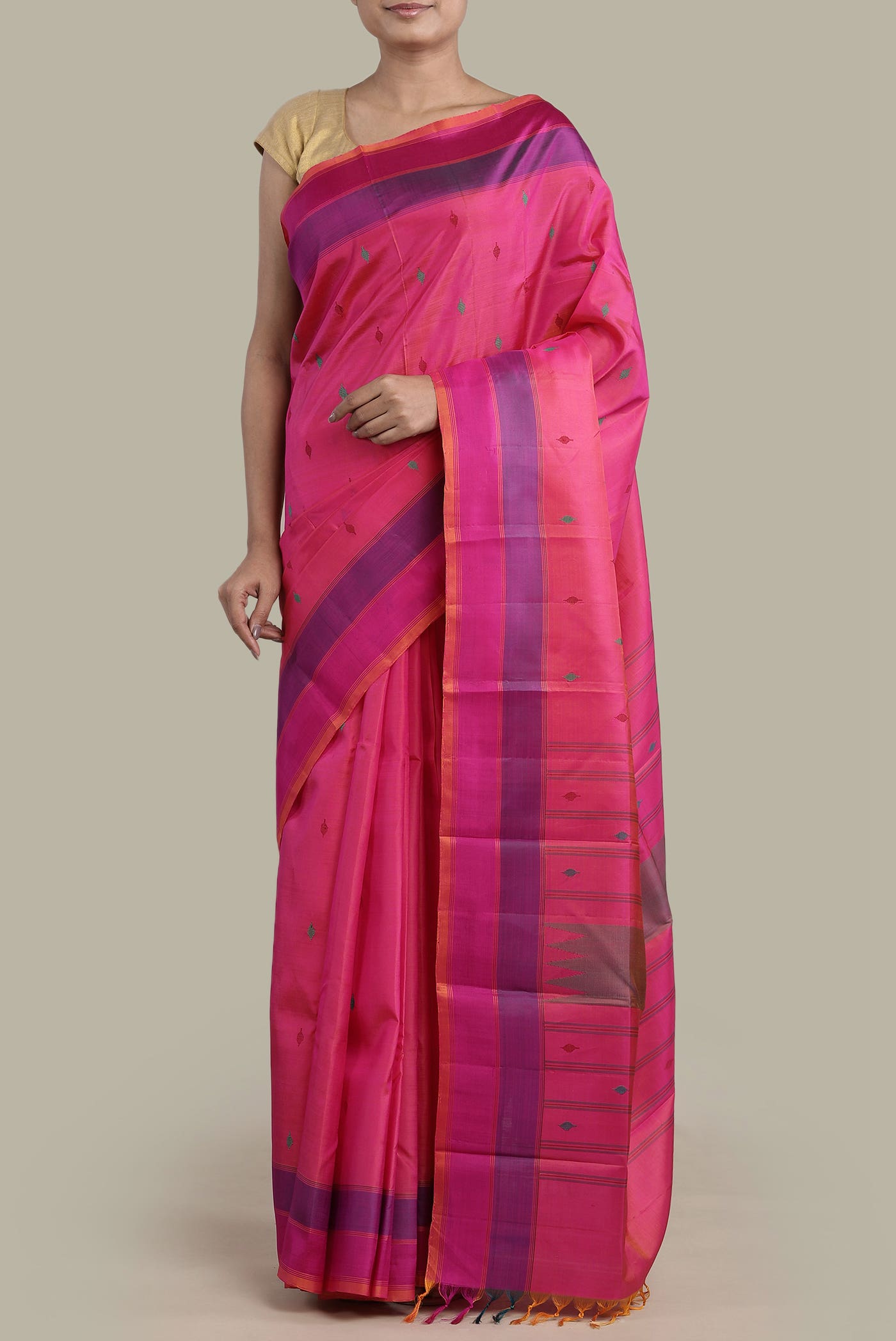 Pink Kanchipuram Silk Saree